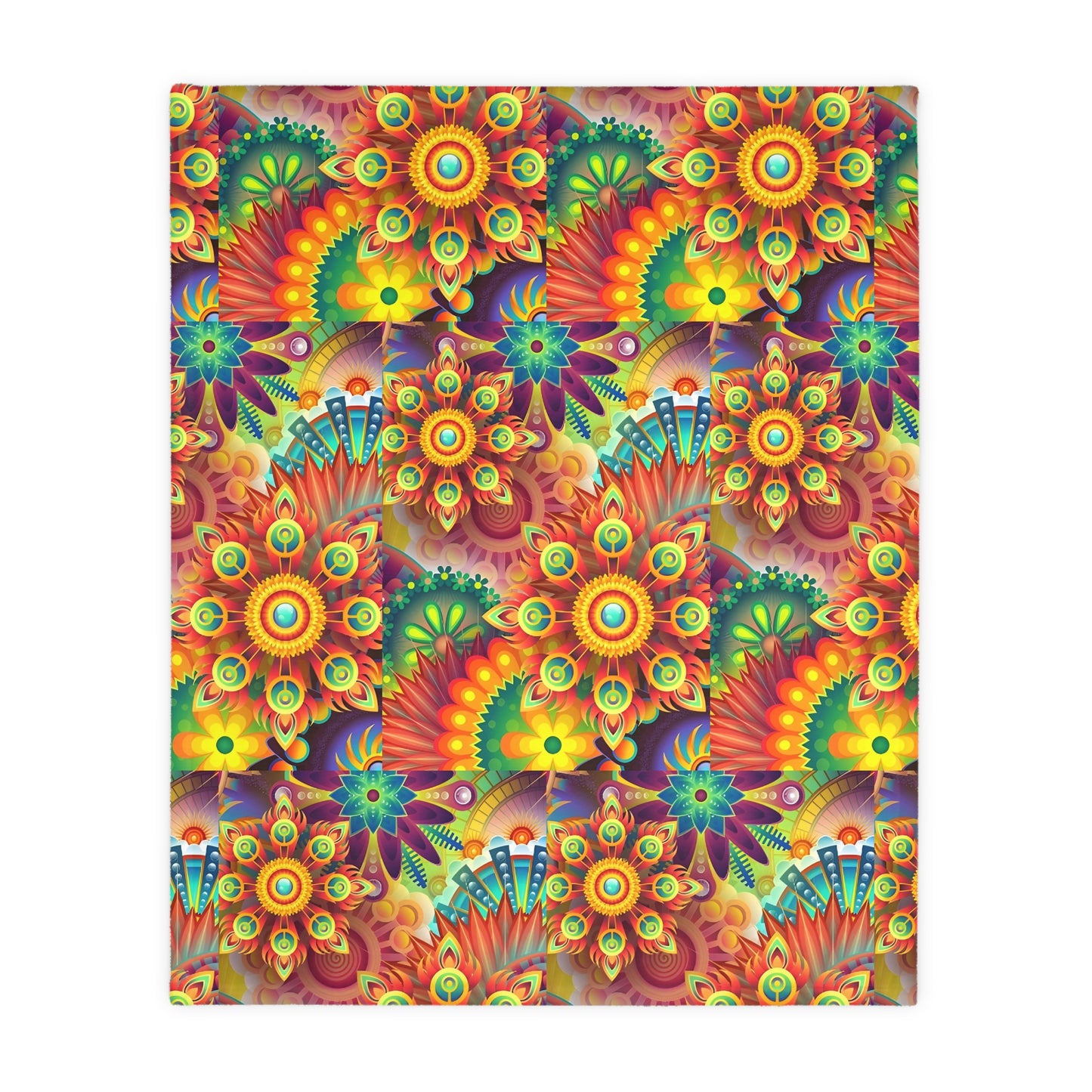 Buffalo skull/Colorful print Velveteen Microfiber Blanket (Two-sided print)