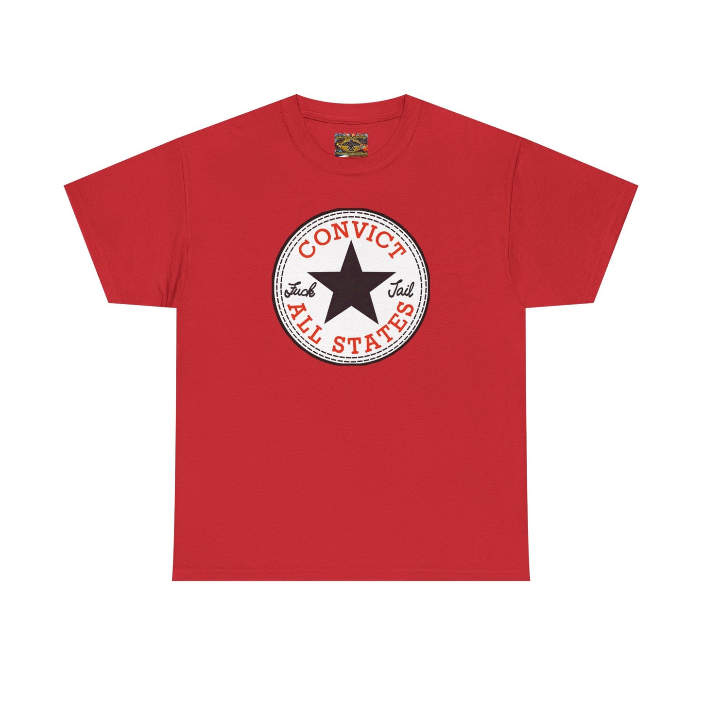 Convict All States Unisex Heavy Cotton Tee - Casualwear, Street Style, Gift for Him/Her, Retro Vintage Shirt, Fun Graphic Tee