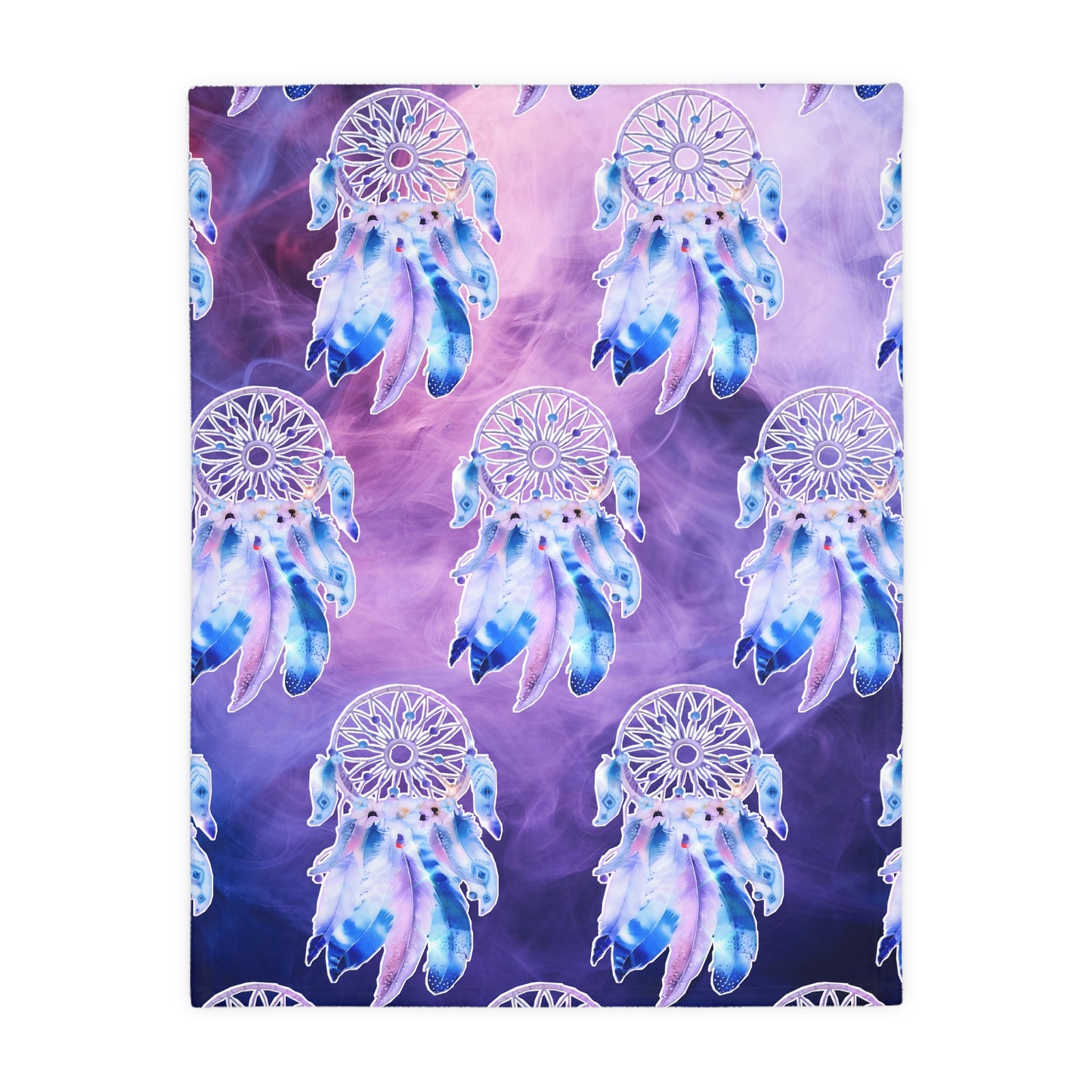 Dreamcatcher/floral design Velveteen Microfiber Blanket (Two-sided print)