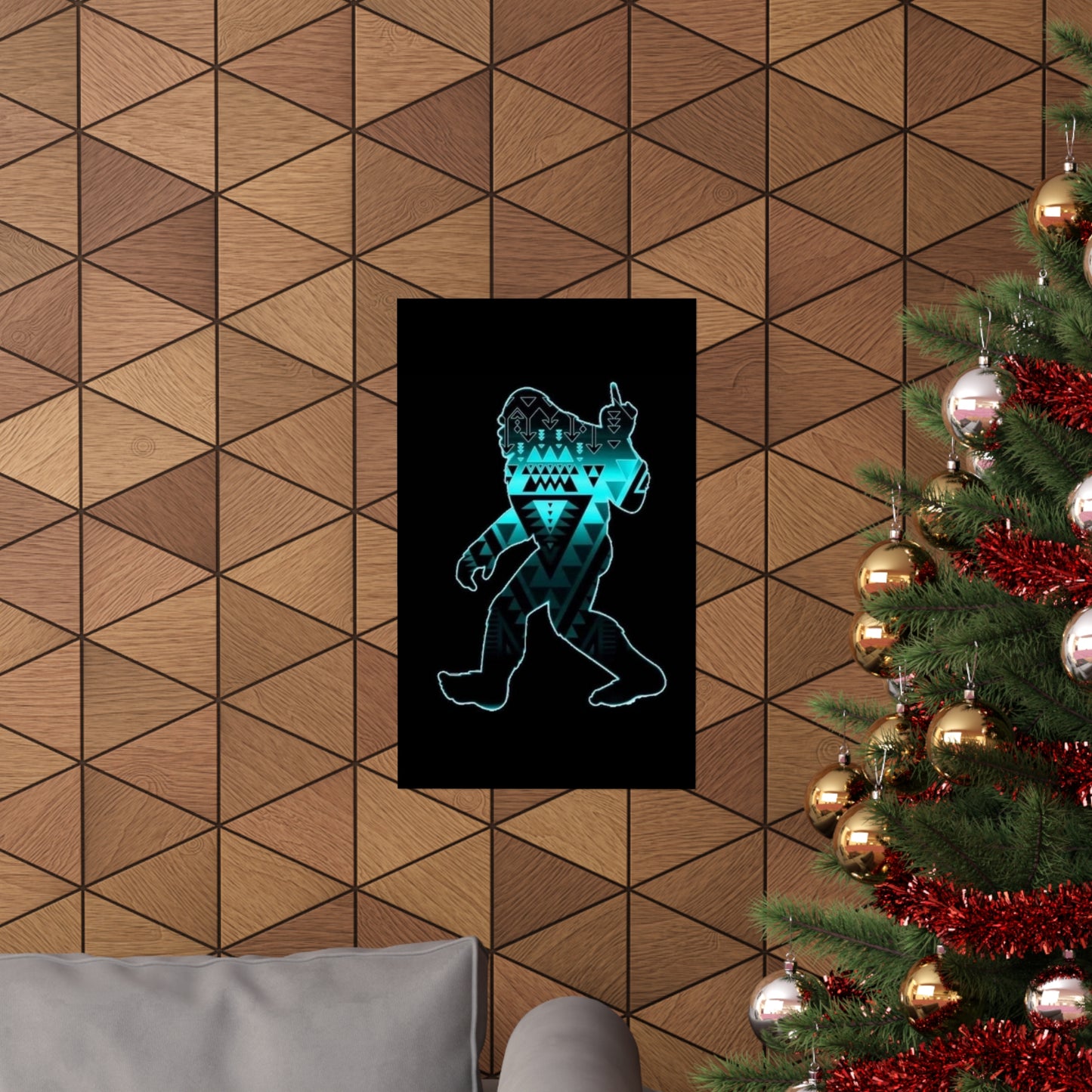 Sasquatch flipping the bird Matte Vertical Posters