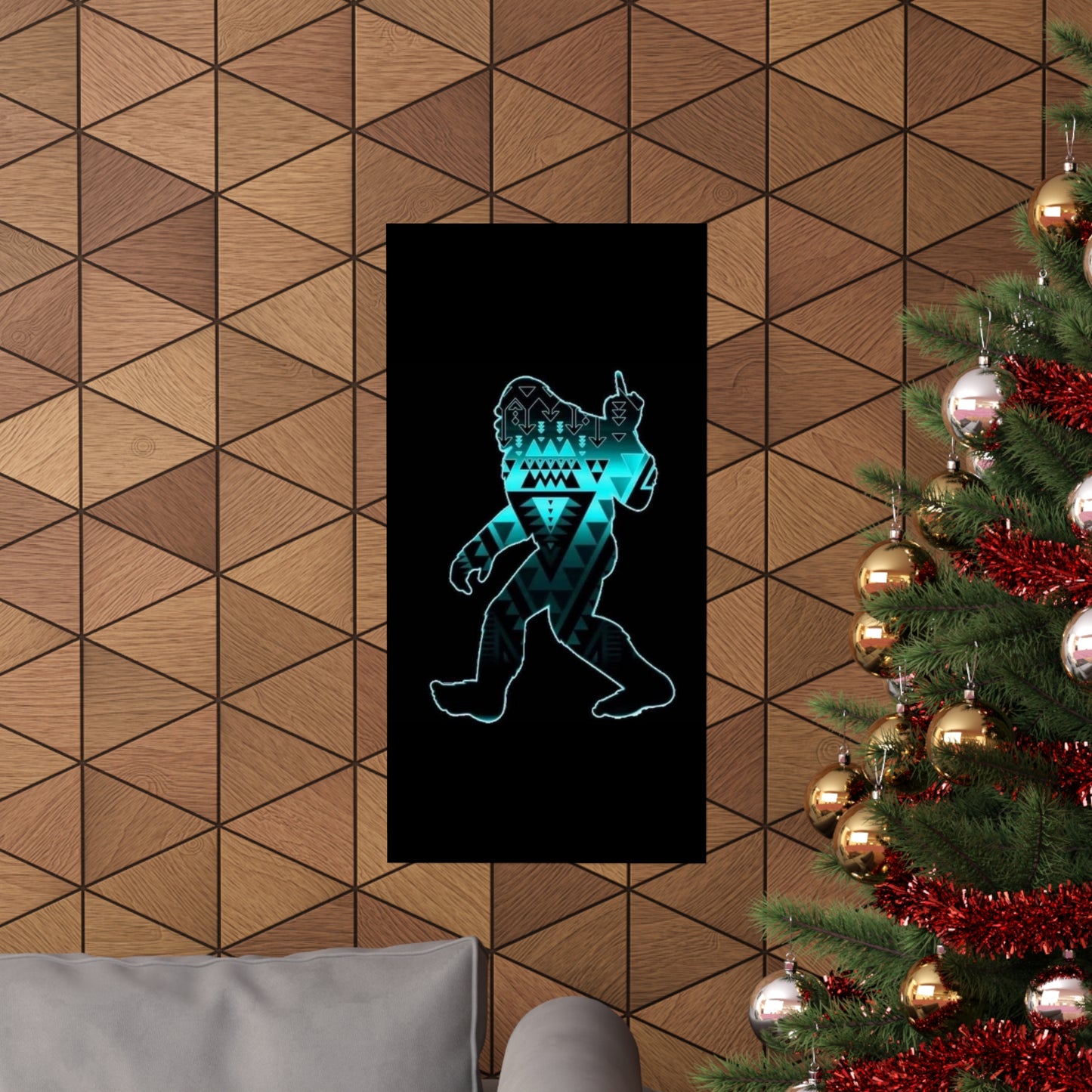 Sasquatch flipping the bird Matte Vertical Posters