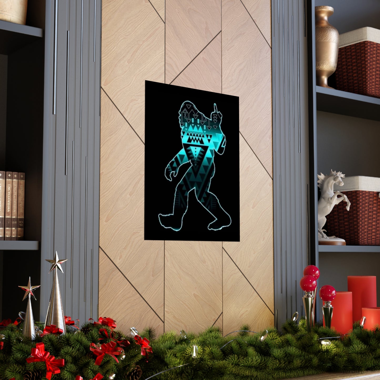 Sasquatch flipping the bird Matte Vertical Posters