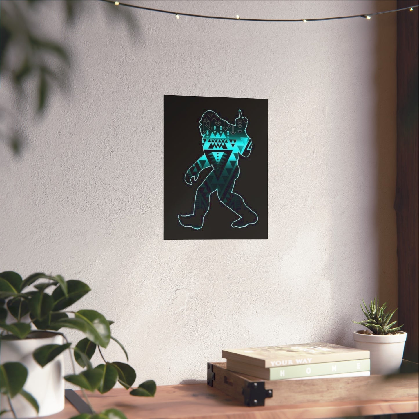 Sasquatch flipping the bird Matte Vertical Posters