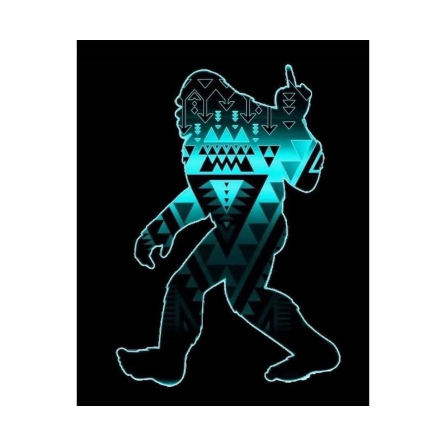 Sasquatch flipping the bird Matte Vertical Posters