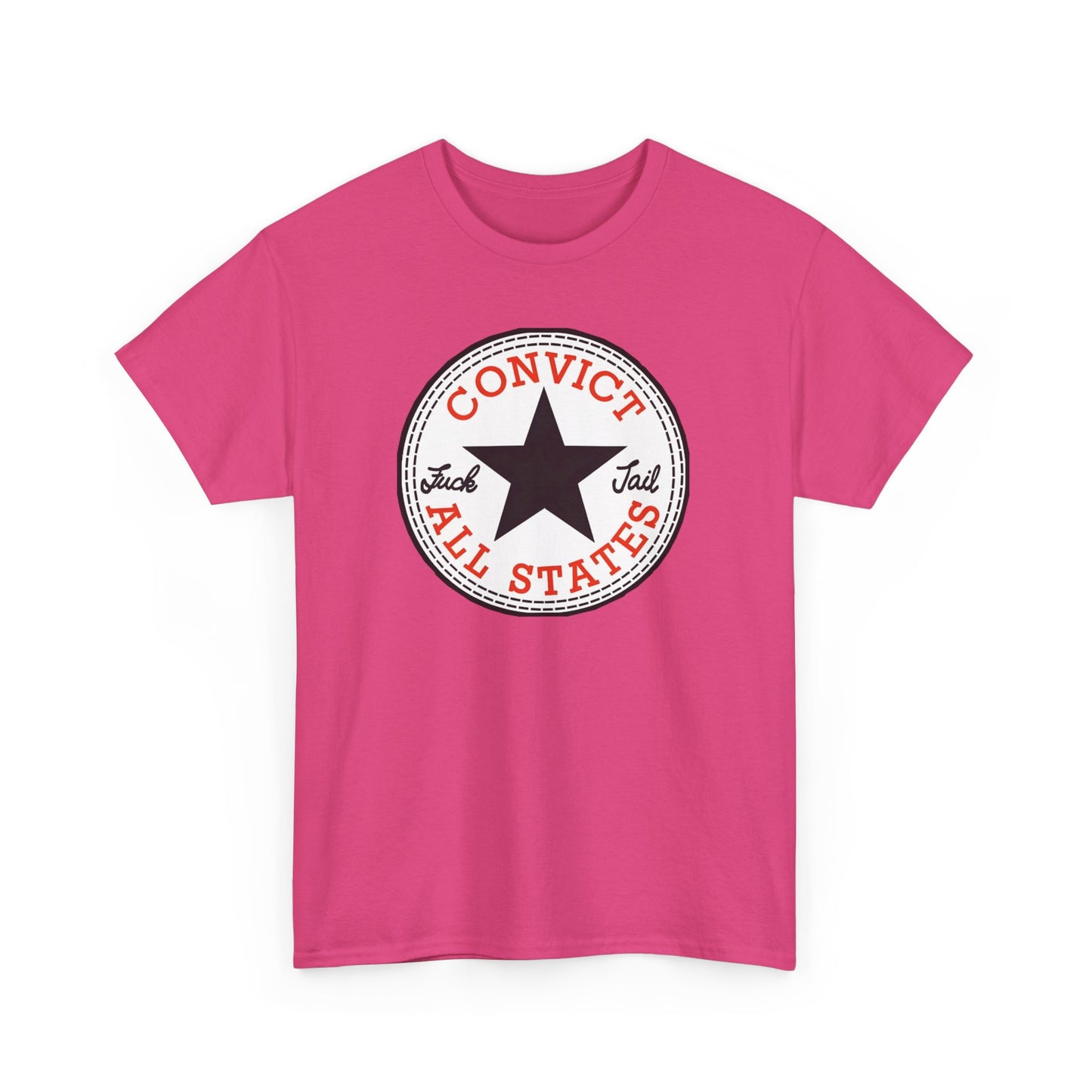 Convict All States Unisex Heavy Cotton Tee - Casualwear, Street Style, Gift for Him/Her, Retro Vintage Shirt, Fun Graphic Tee