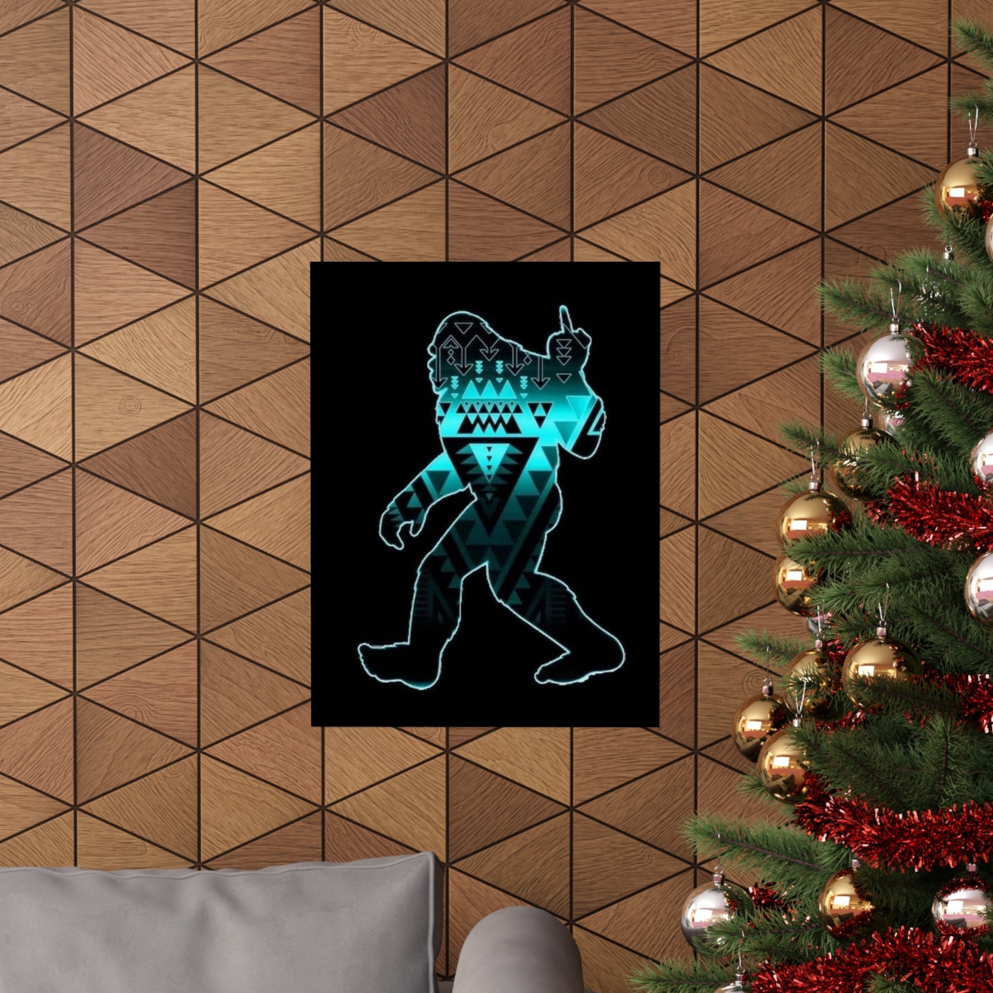 Sasquatch flipping the bird Matte Vertical Posters