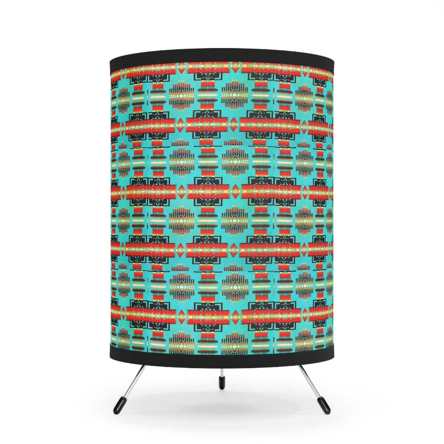 TriPod lamp w/ indigenous print