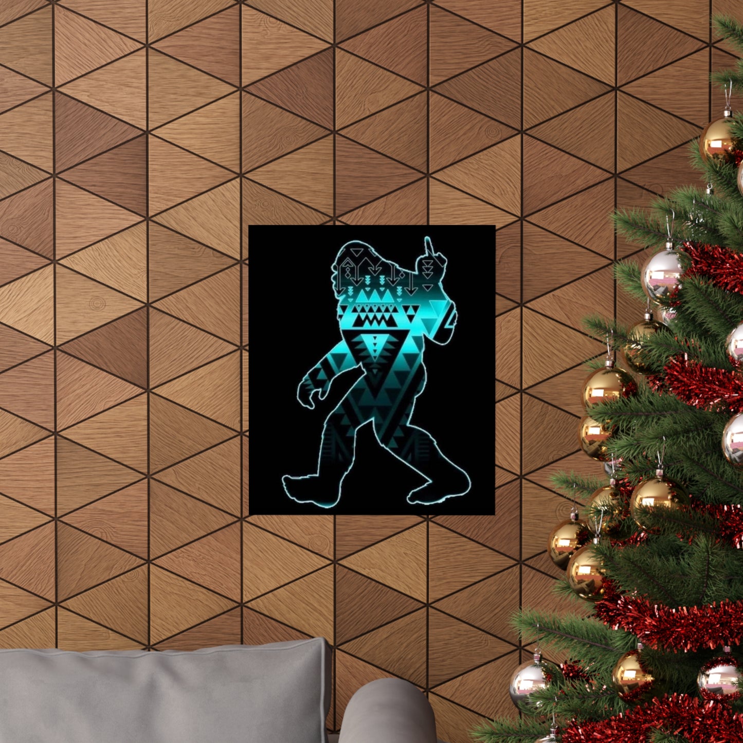 Sasquatch flipping the bird Matte Vertical Posters