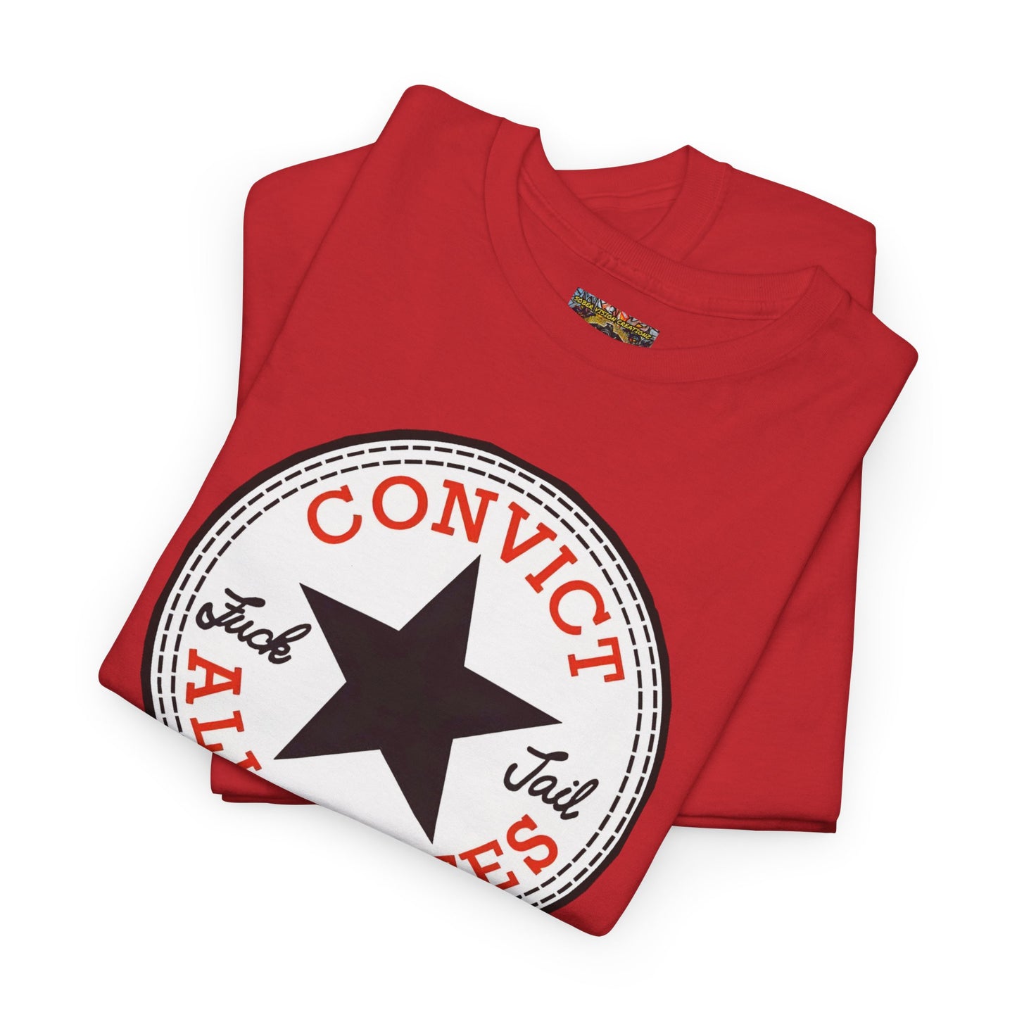 Convict All States Unisex Heavy Cotton Tee - Casualwear, Street Style, Gift for Him/Her, Retro Vintage Shirt, Fun Graphic Tee