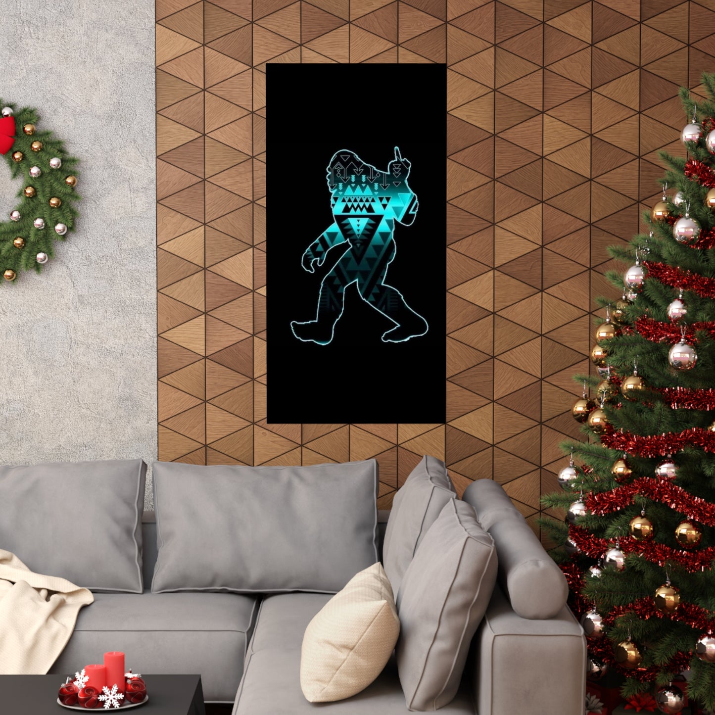 Sasquatch flipping the bird Matte Vertical Posters