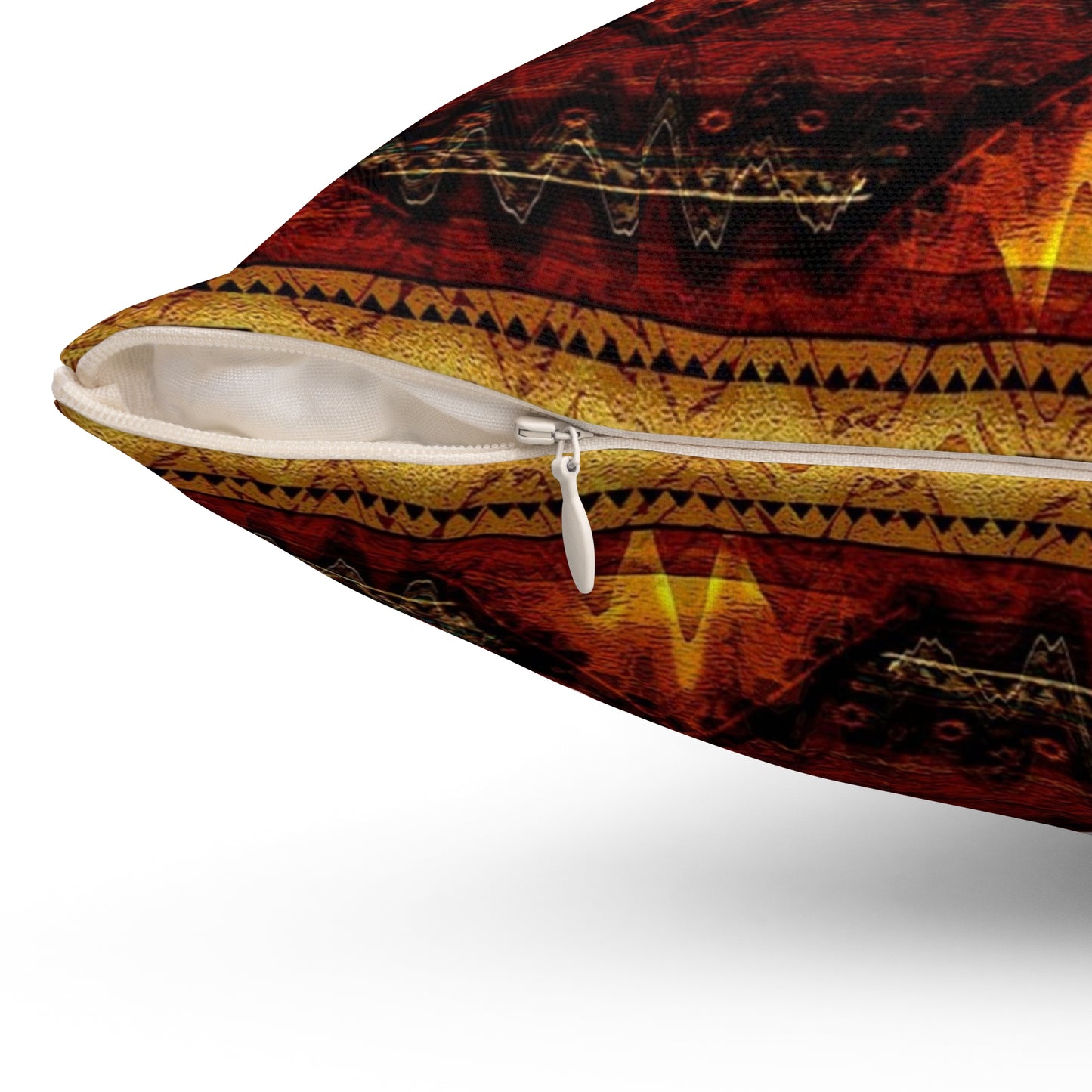 Spun indigenous print Polyester Square Pillow