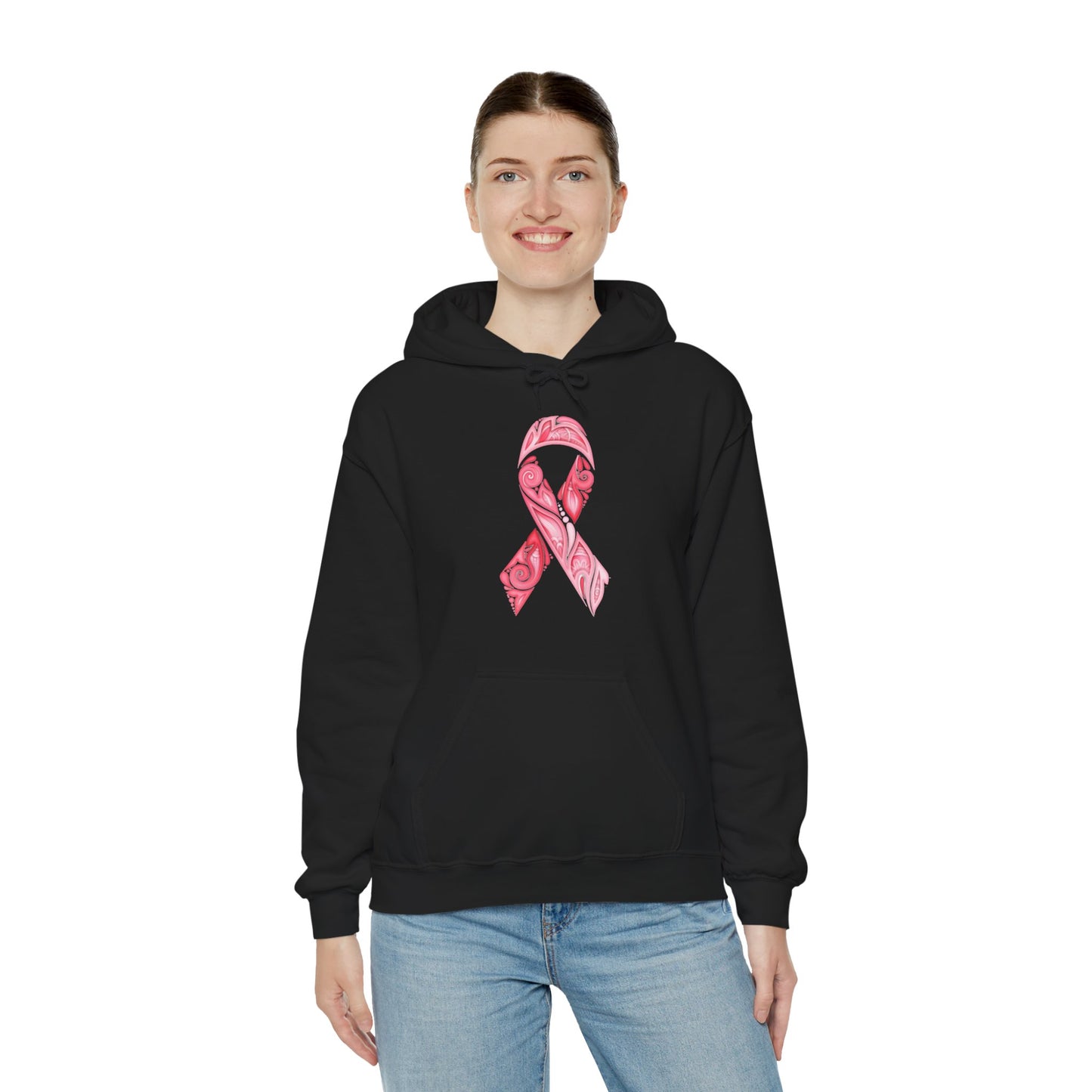 Pink Ribbon Awareness Hoodie - Breast Cancer Support Sweatshirt, Gift for Her, Comfort Wear, Fundraiser Apparel, Cozy Layer