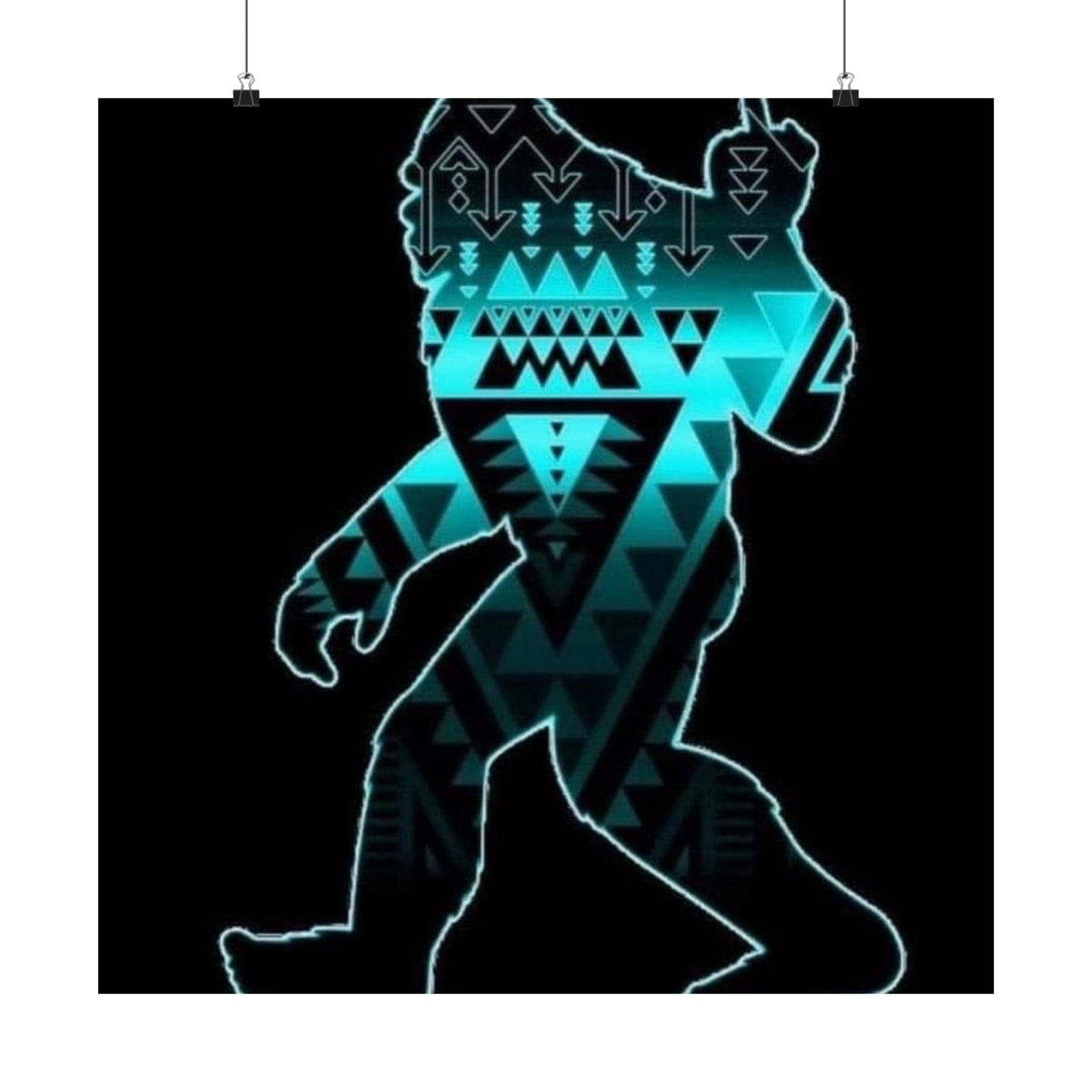 Sasquatch flipping the bird Matte Vertical Posters