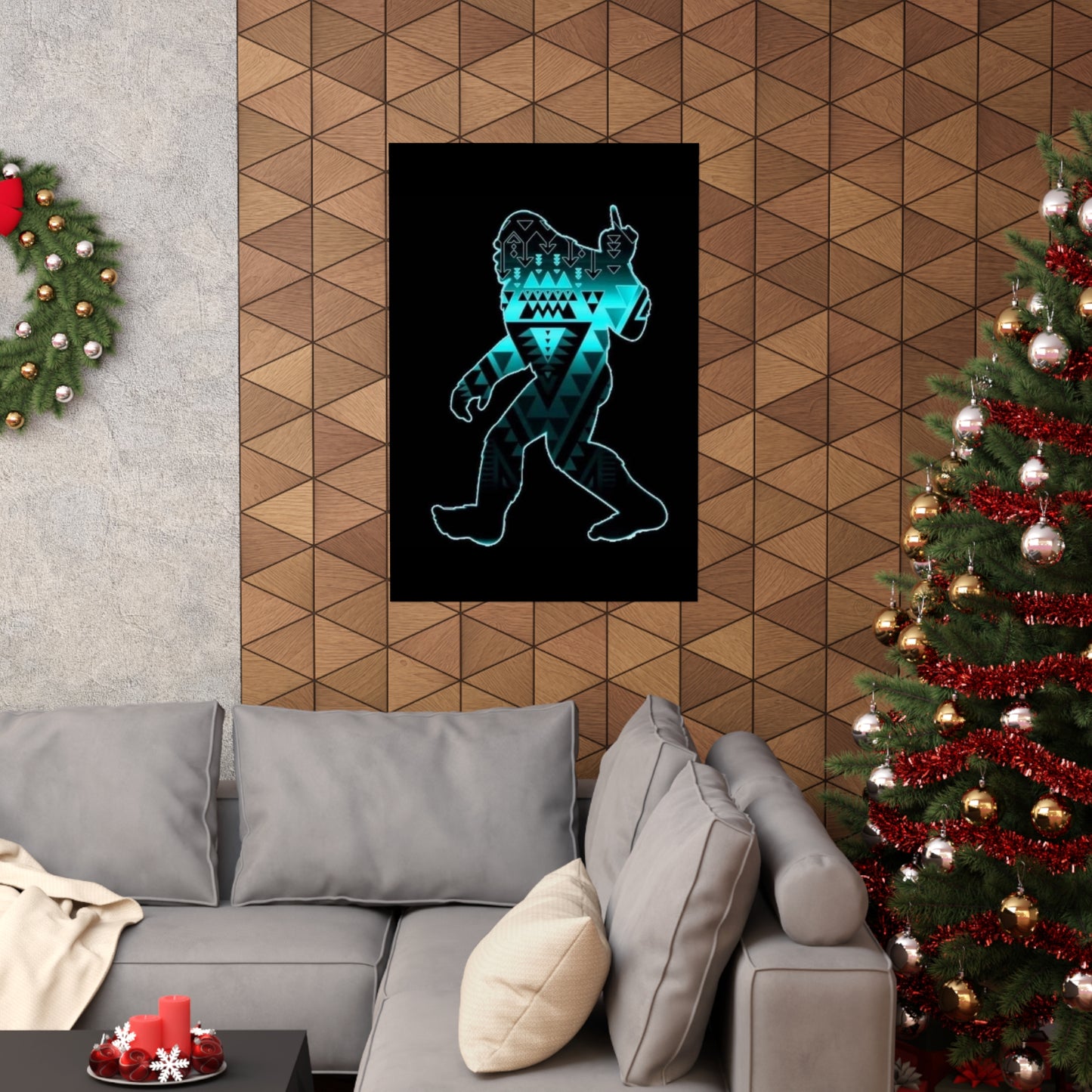 Sasquatch flipping the bird Matte Vertical Posters