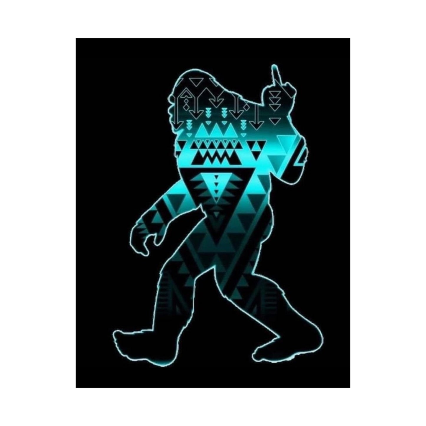 Sasquatch flipping the bird Matte Vertical Posters