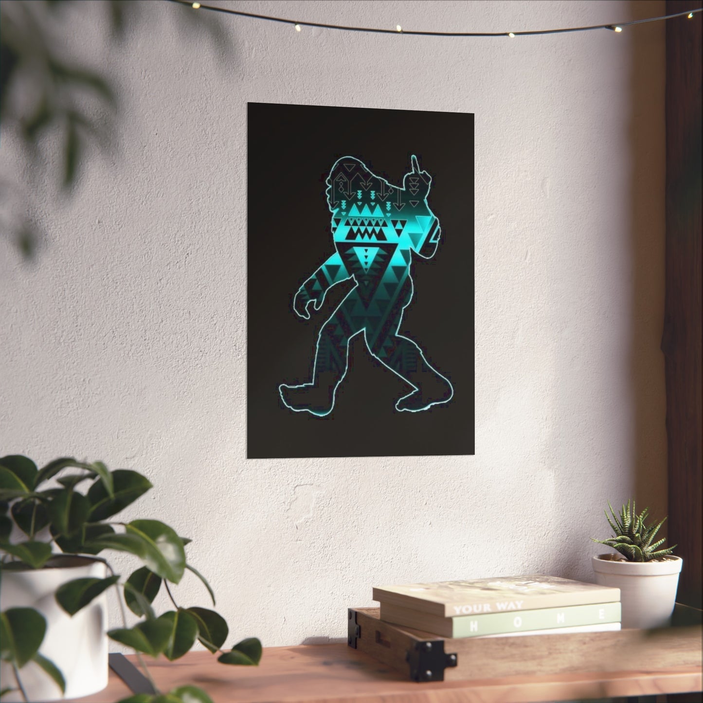 Sasquatch flipping the bird Matte Vertical Posters