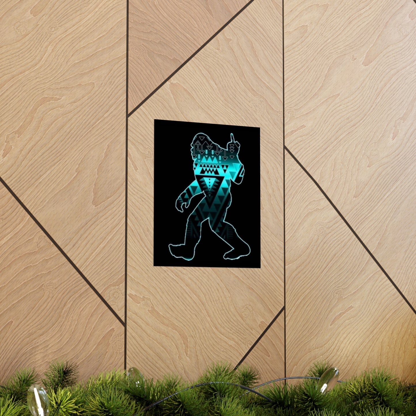 Sasquatch flipping the bird Matte Vertical Posters