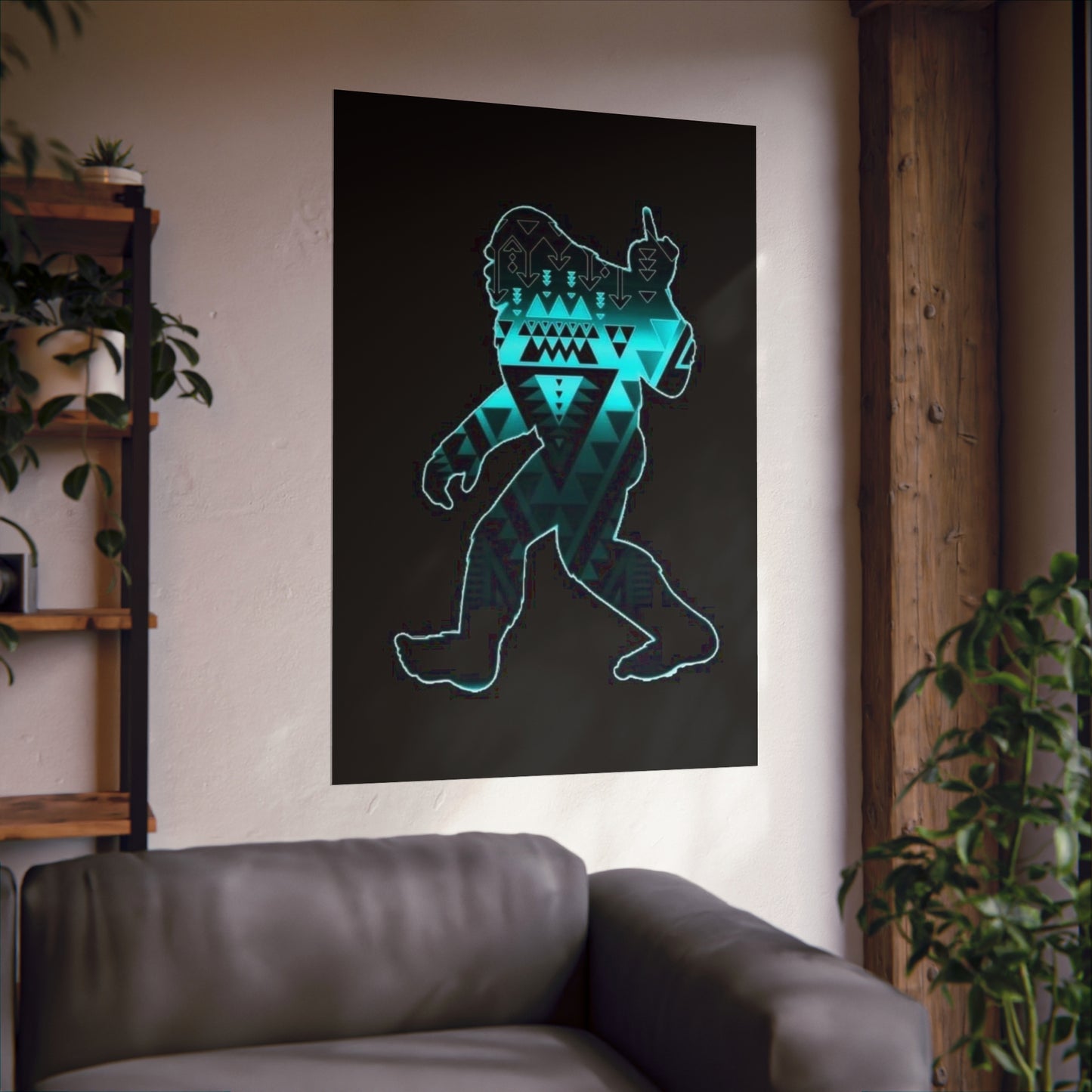 Sasquatch flipping the bird Matte Vertical Posters