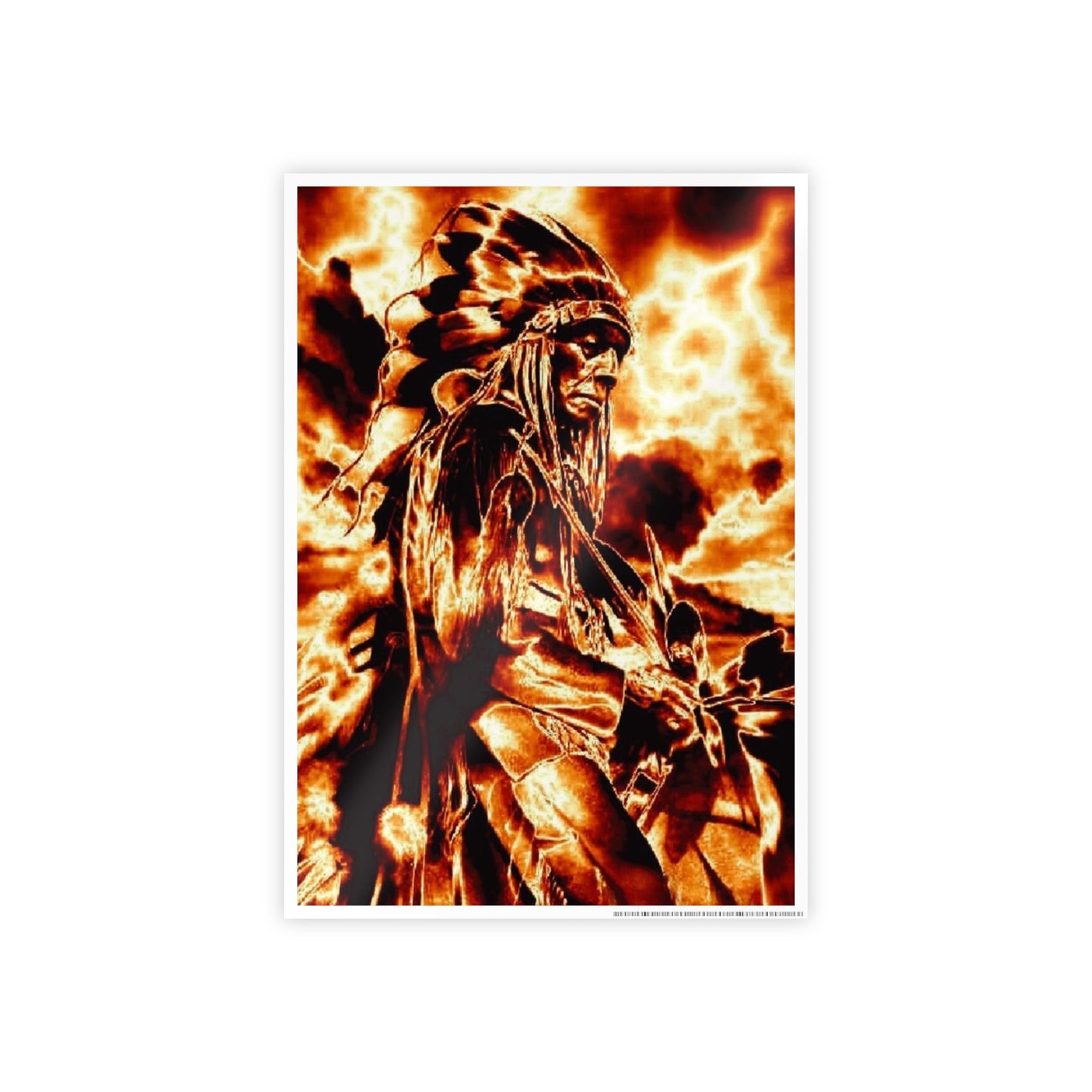 Chief in the fire sky Gloss Posters