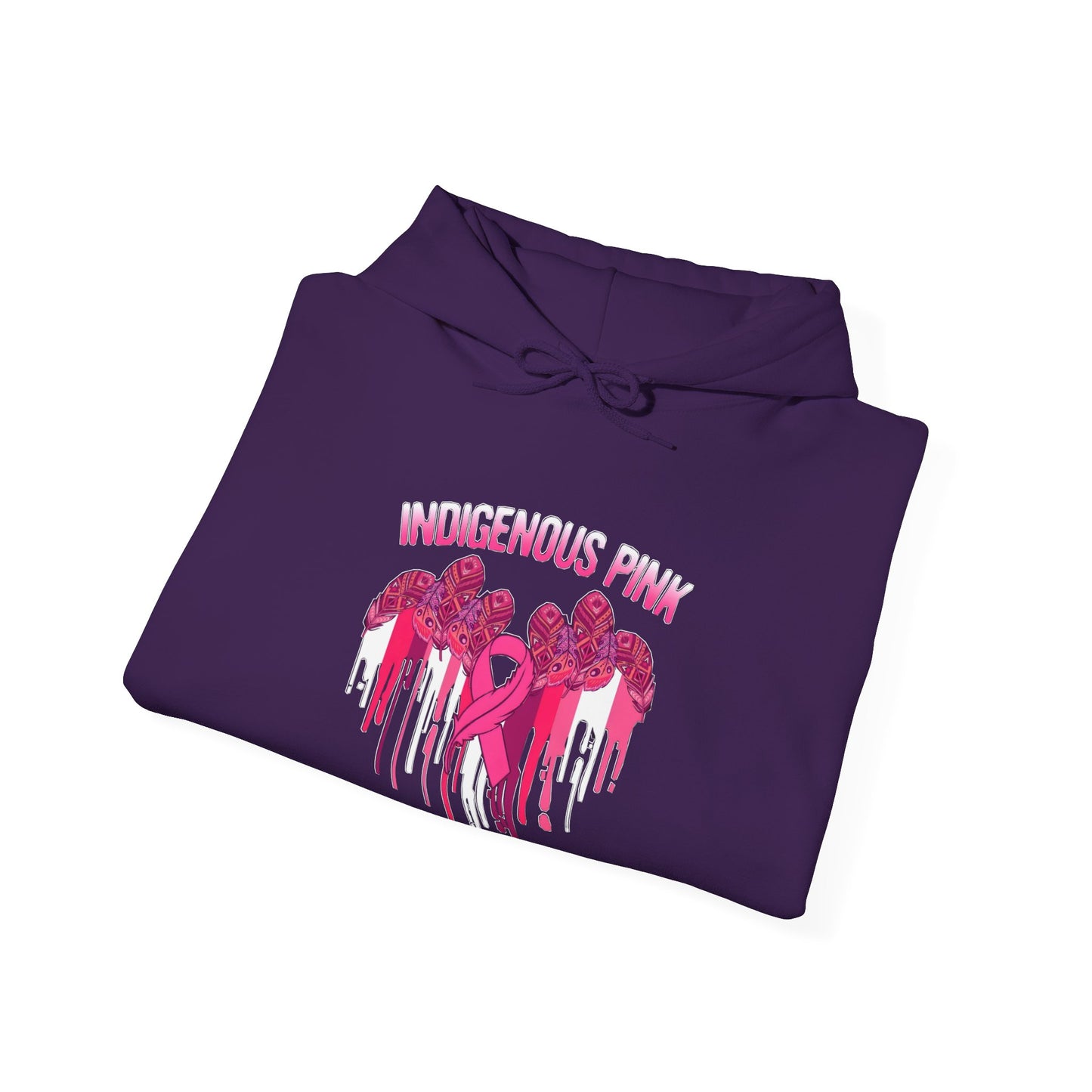 Indigenous Pink Unisex Heavy Blend™ Hooded Sweatshirt, Streetwear Hoodie, Casual Pullover, Gift for Her, Trendy Winter Clothing, Fashionable Layer