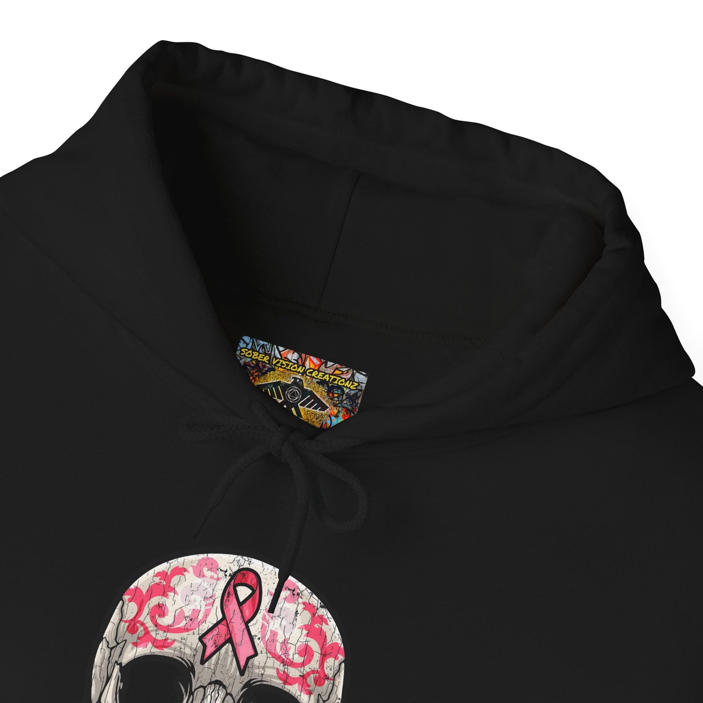 Breast Cancer Awareness Skull Hoodie - Perfect for Support, Gifts, Halloween, Breast Cancer Awareness, Casual Wear