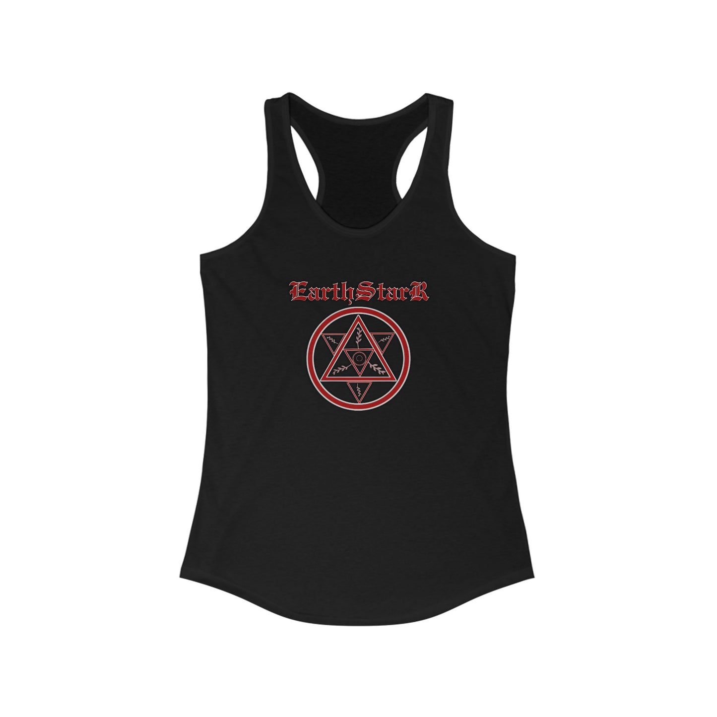 Women's Racerback Tank Top with Earth Star Symbol, Perfect for Yoga, Fitness, Casual Wear, Gift for Her, Summer Essential