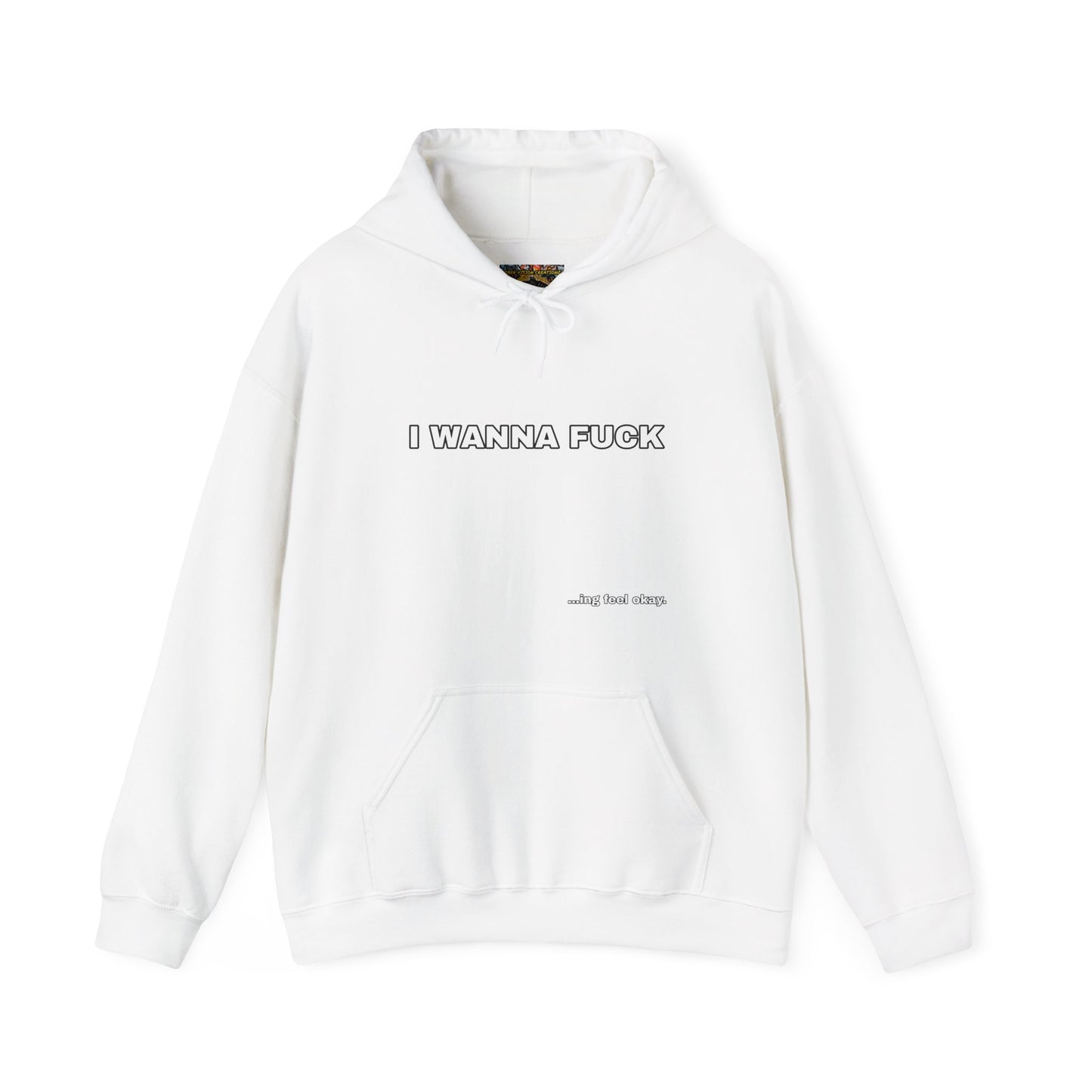 I WANNA FUCKing feel okay Hoodie Unisex Sweatshirt, Casual Streetwear, Funny Gift, Relaxed Fit