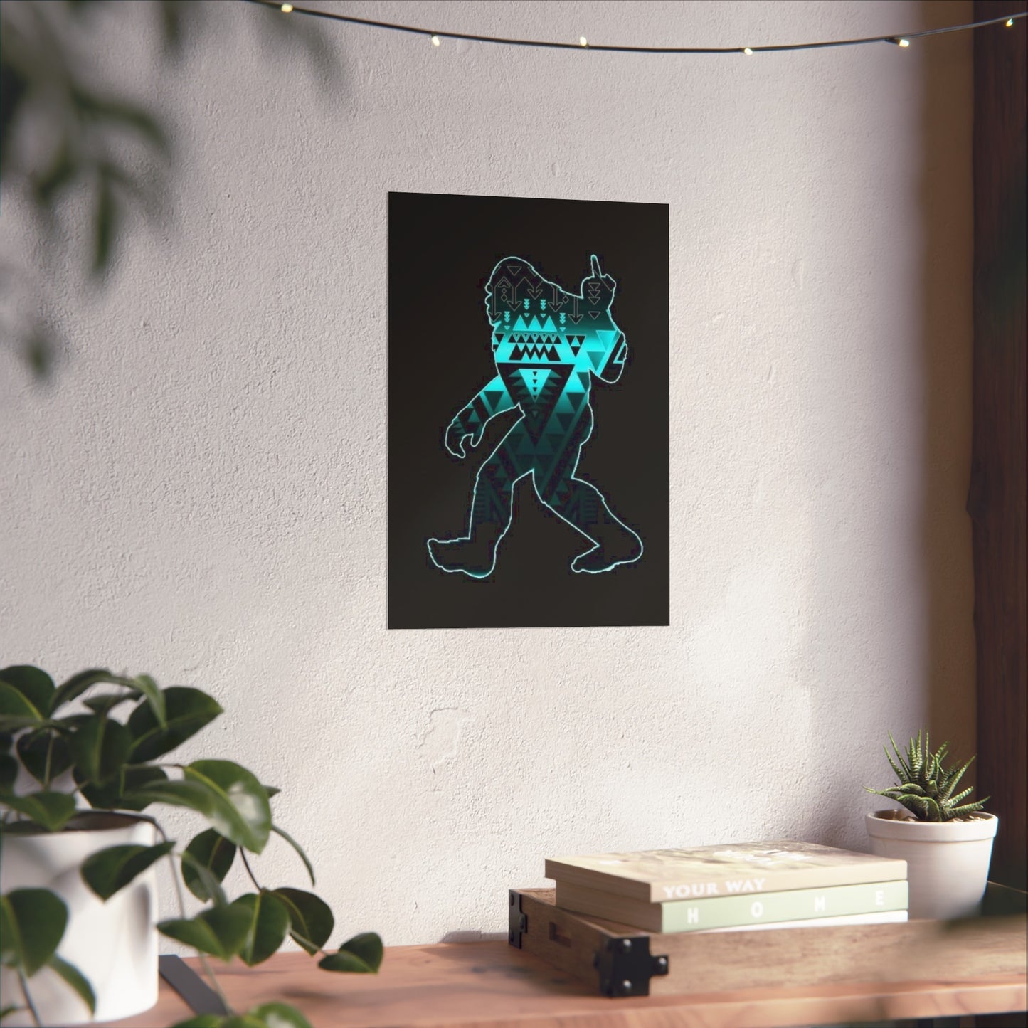 Sasquatch flipping the bird Matte Vertical Posters