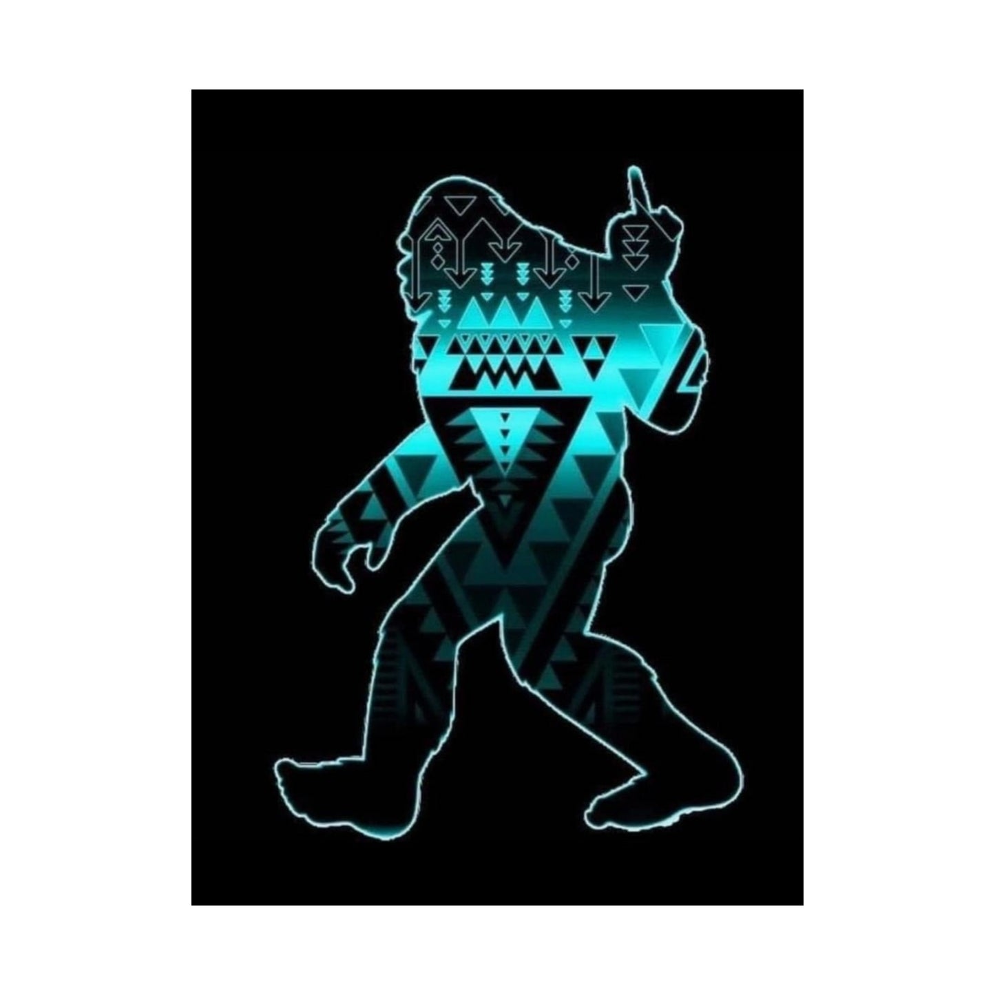 Sasquatch flipping the bird Matte Vertical Posters