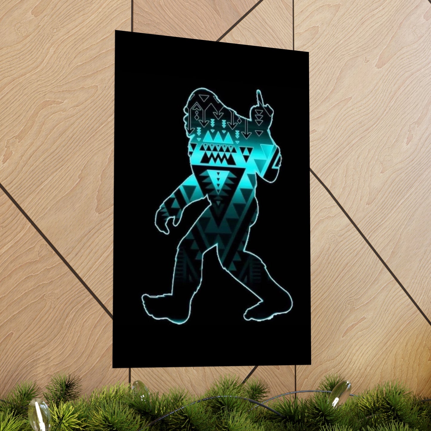 Sasquatch flipping the bird Matte Vertical Posters