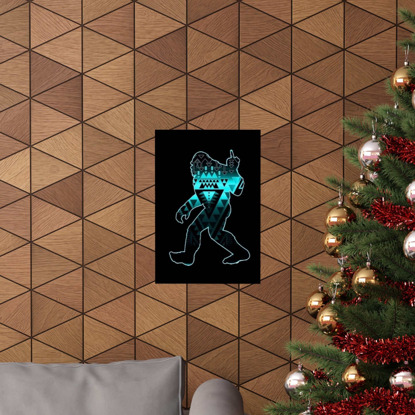 Sasquatch flipping the bird Matte Vertical Posters