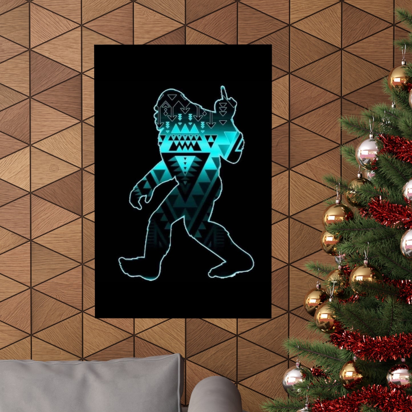 Sasquatch flipping the bird Matte Vertical Posters