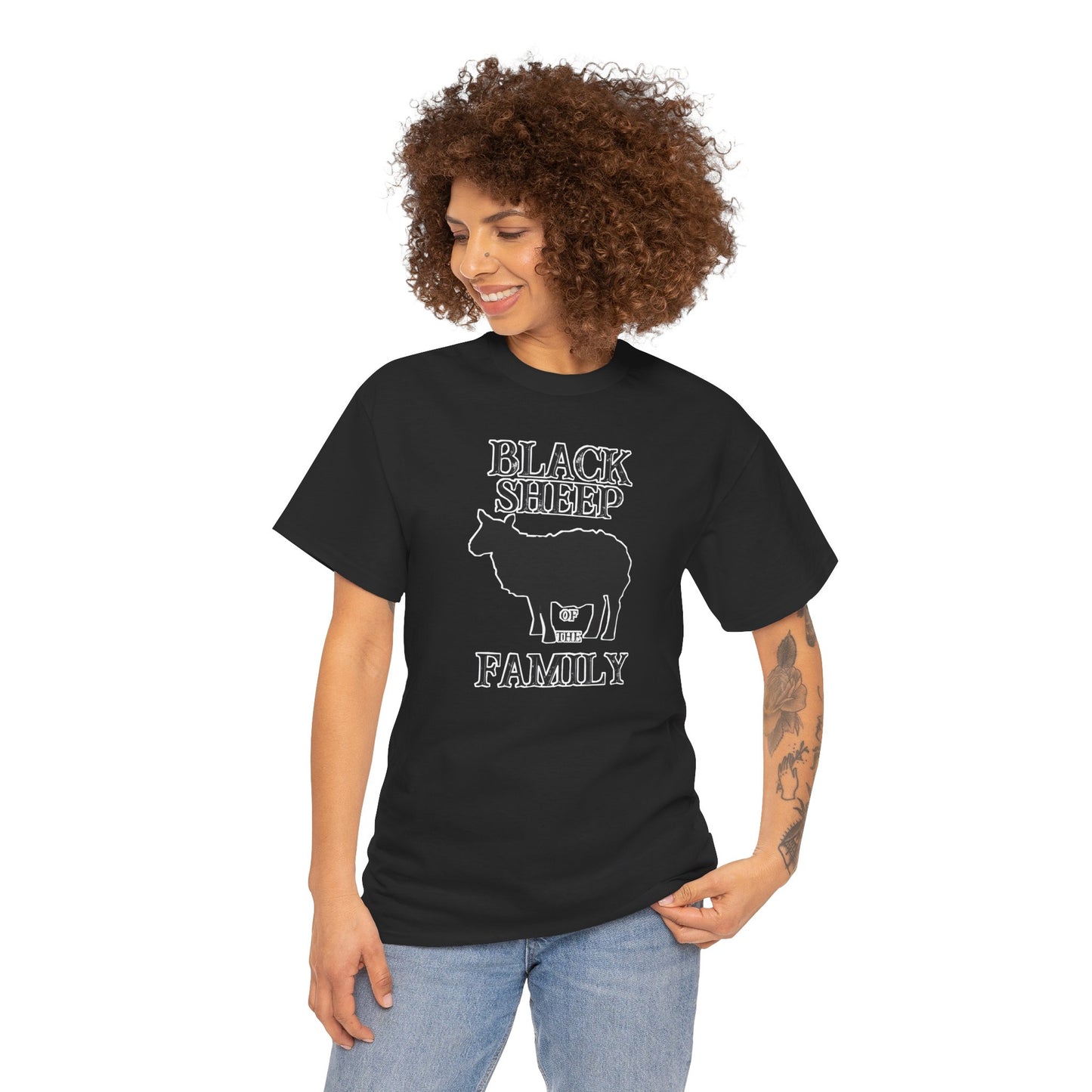 Black Sheep Of The Family Unisex Heavy Cotton Tee | Funny Family Shirt, Gift for Family Reunions, Casual Wear, Unique Gift