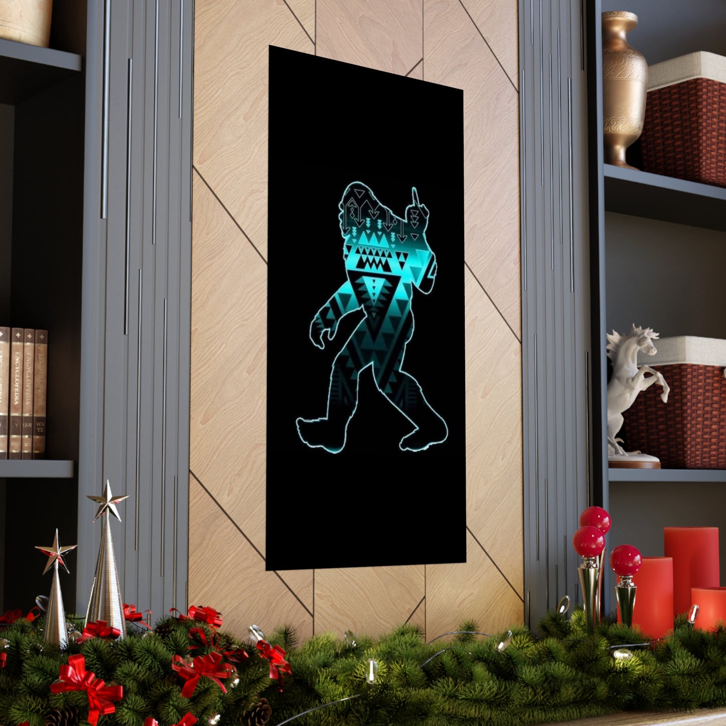 Sasquatch flipping the bird Matte Vertical Posters