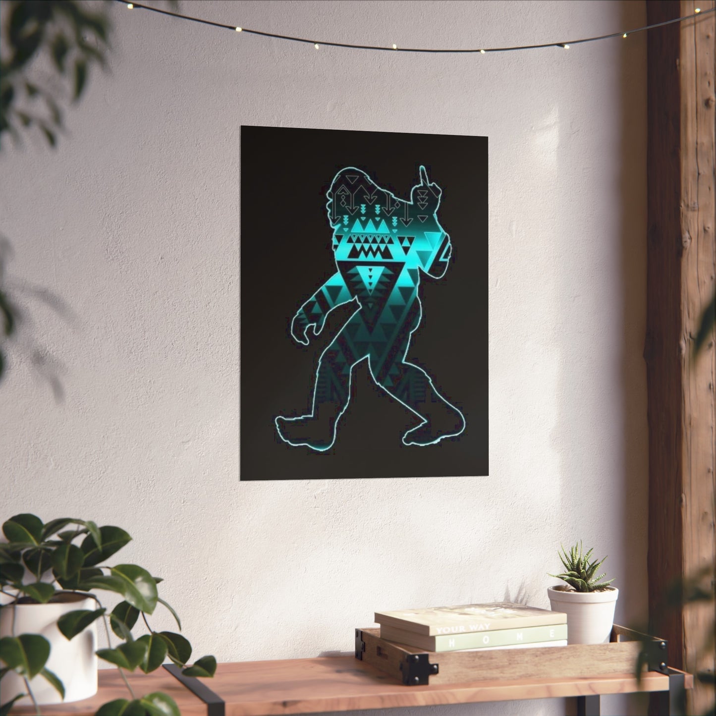 Sasquatch flipping the bird Matte Vertical Posters