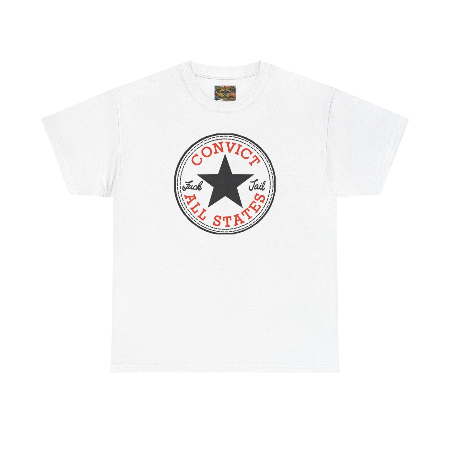 Convict All States Unisex Heavy Cotton Tee - Casualwear, Street Style, Gift for Him/Her, Retro Vintage Shirt, Fun Graphic Tee