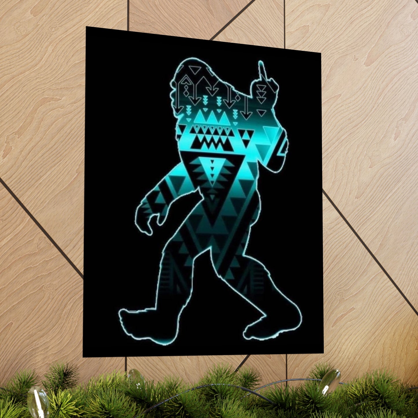 Sasquatch flipping the bird Matte Vertical Posters