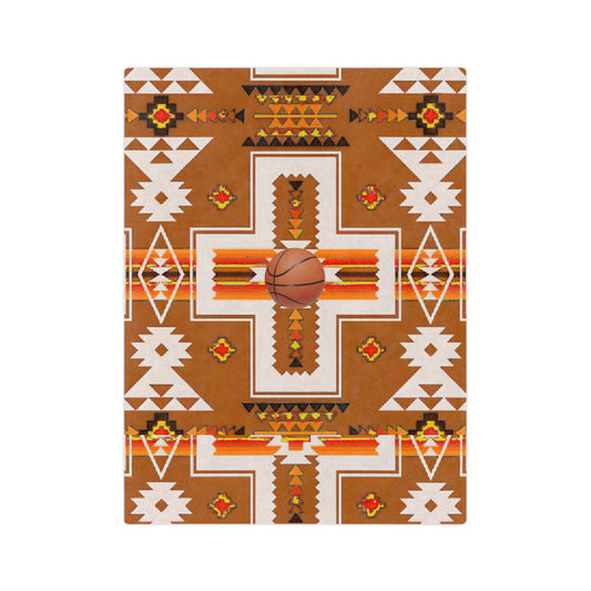 Brown Native print Velveteen Microfiber Blanket
