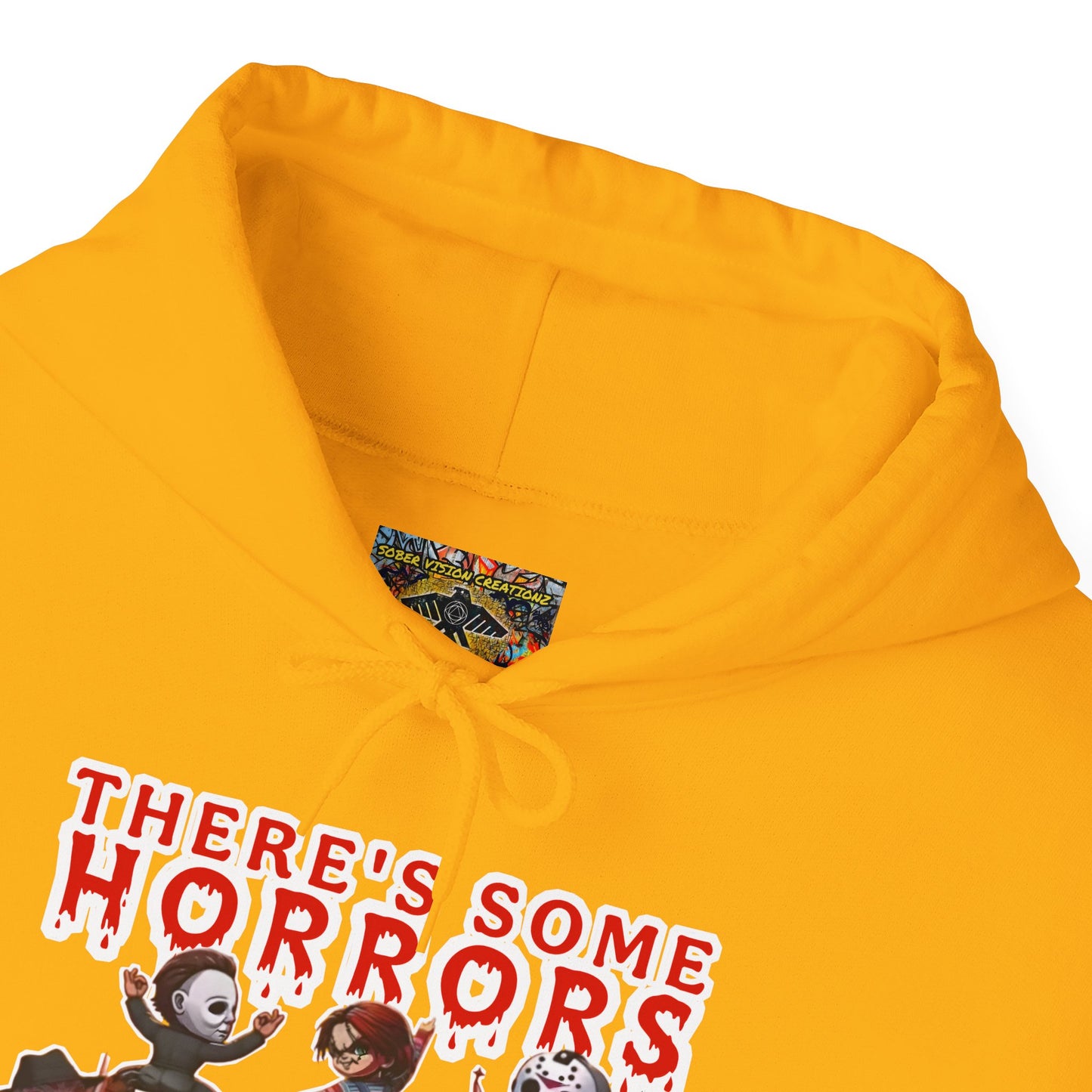 There's some horrors in this house Unisex Hoodie: Perfect for Fans of Spooky Vibes, Halloween, and Cozy Nights, Gifts for Horror Lovers, Fun Apparel