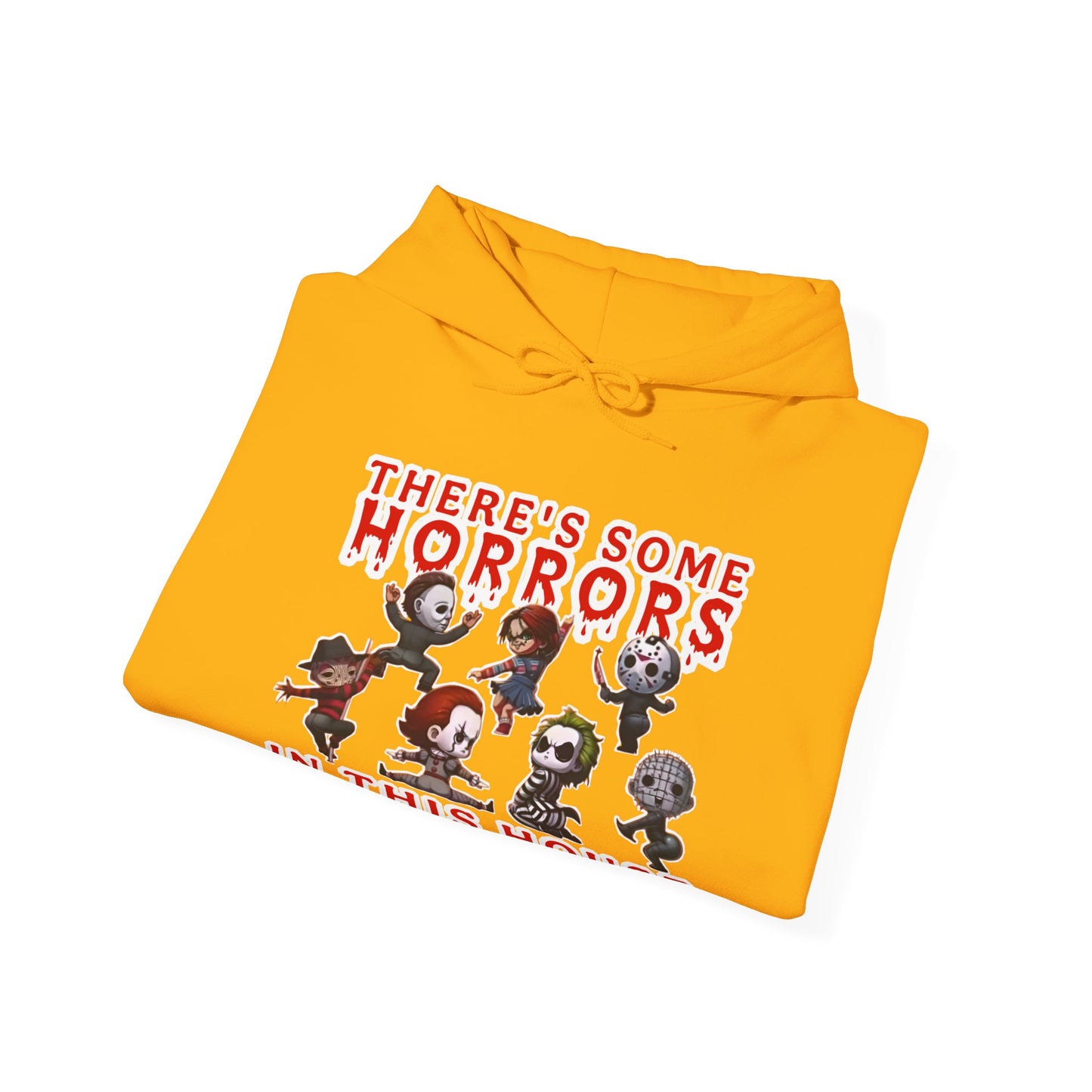 There's some horrors in this house Unisex Hoodie: Perfect for Fans of Spooky Vibes, Halloween, and Cozy Nights, Gifts for Horror Lovers, Fun Apparel
