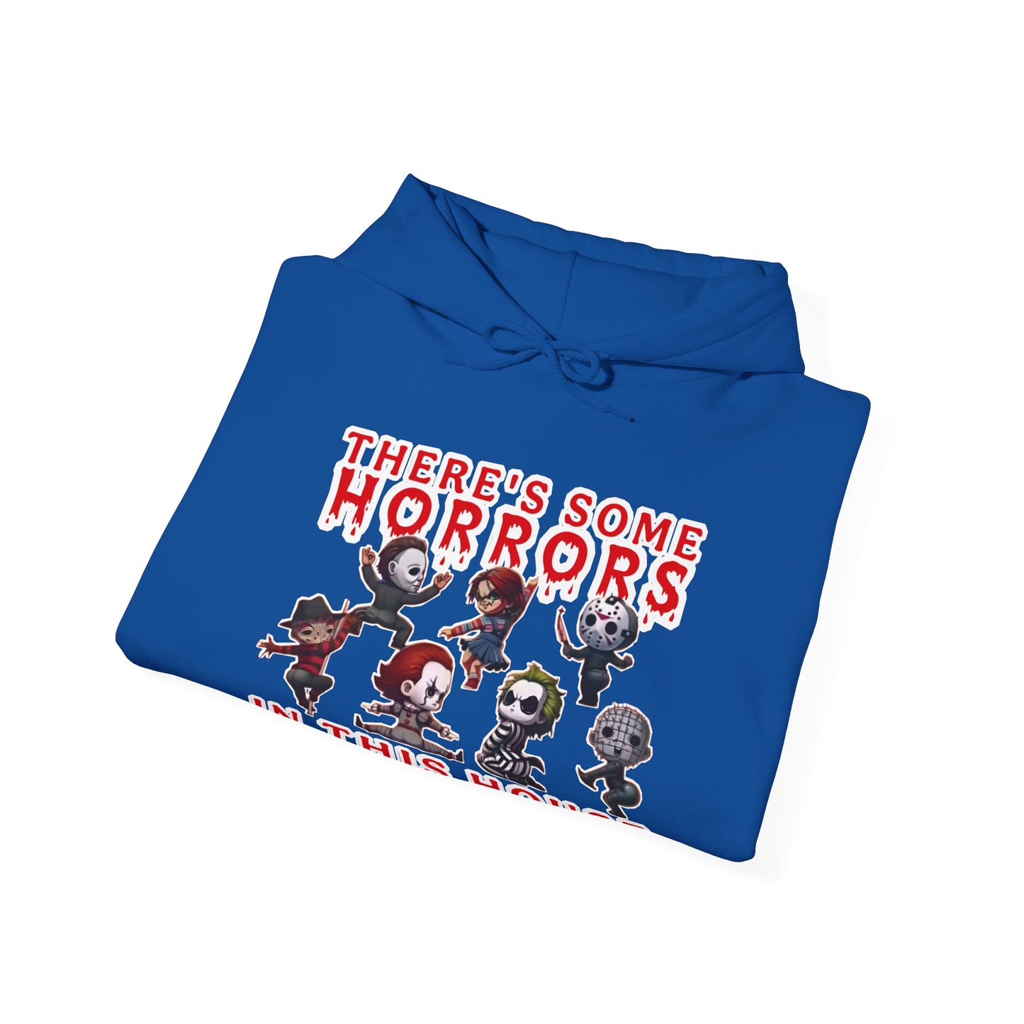 There's some horrors in this house Unisex Hoodie: Perfect for Fans of Spooky Vibes, Halloween, and Cozy Nights, Gifts for Horror Lovers, Fun Apparel