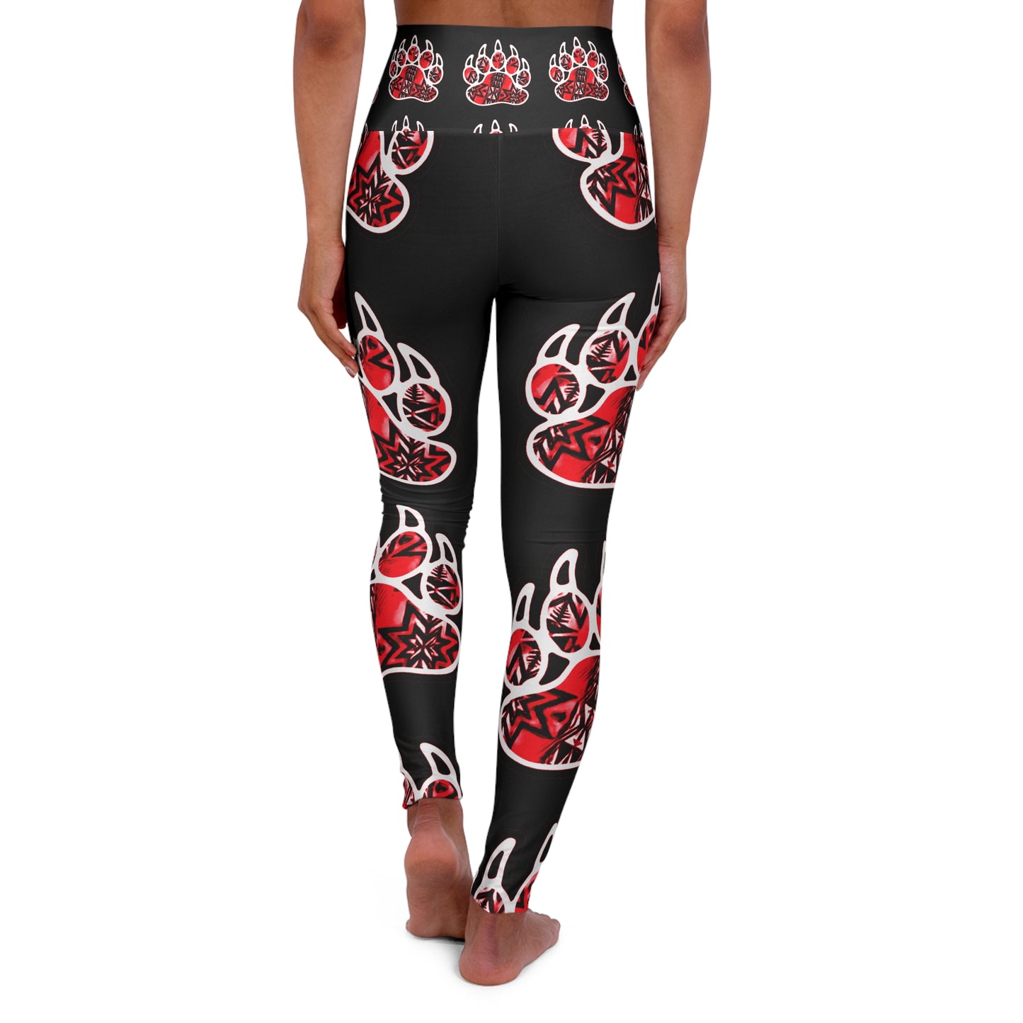 Bear Paw High Waisted Yoga Leggings (AOP)