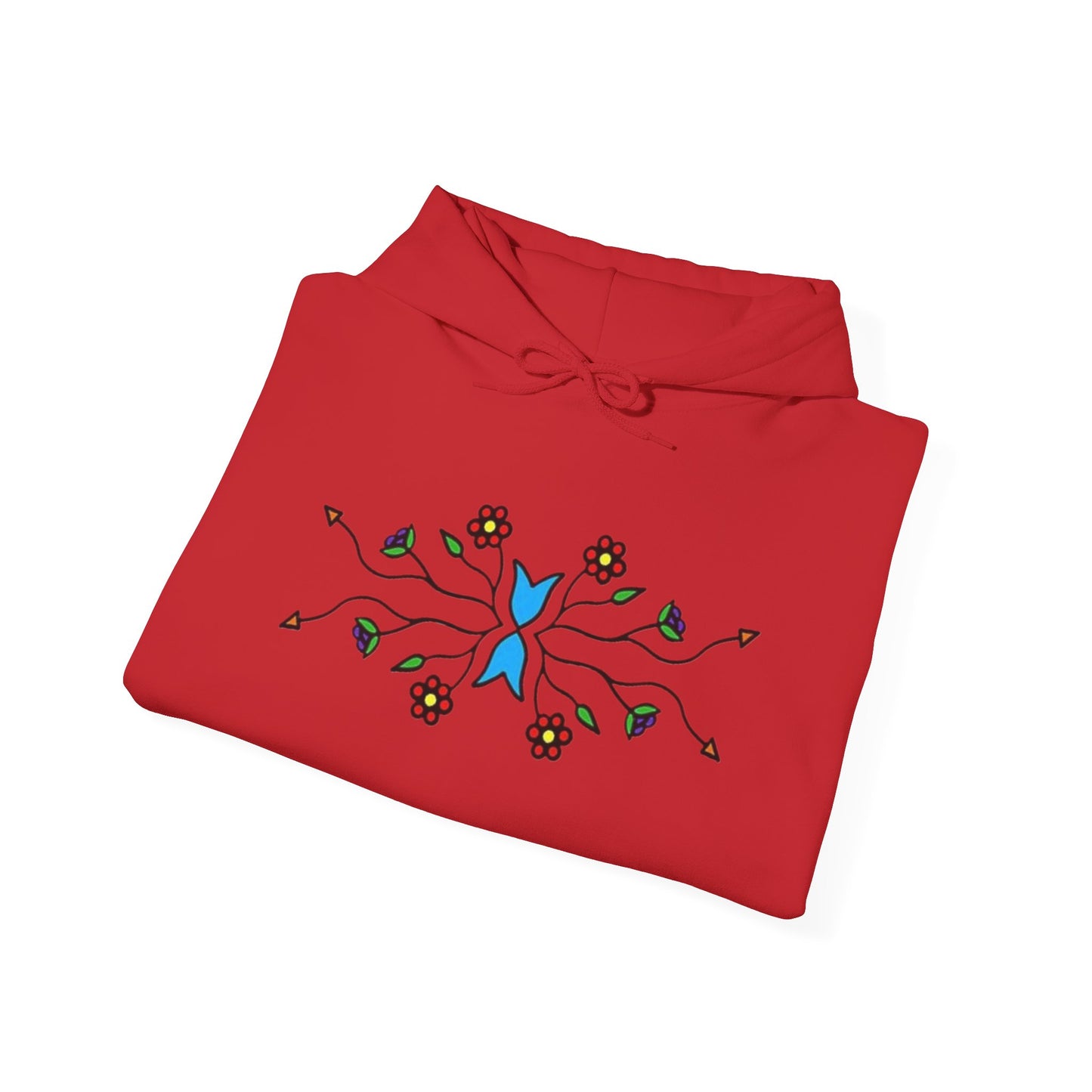 Indigenous floral print Hooded Sweatshirt