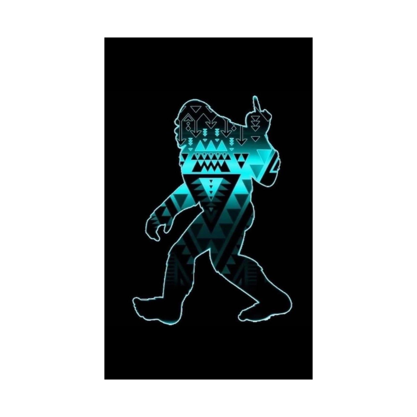 Sasquatch flipping the bird Matte Vertical Posters