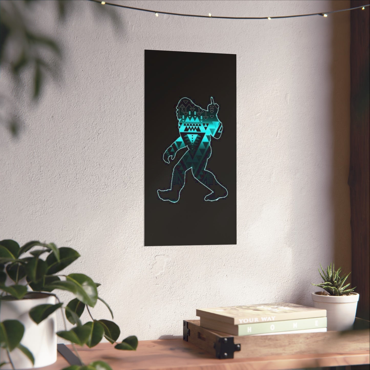 Sasquatch flipping the bird Matte Vertical Posters