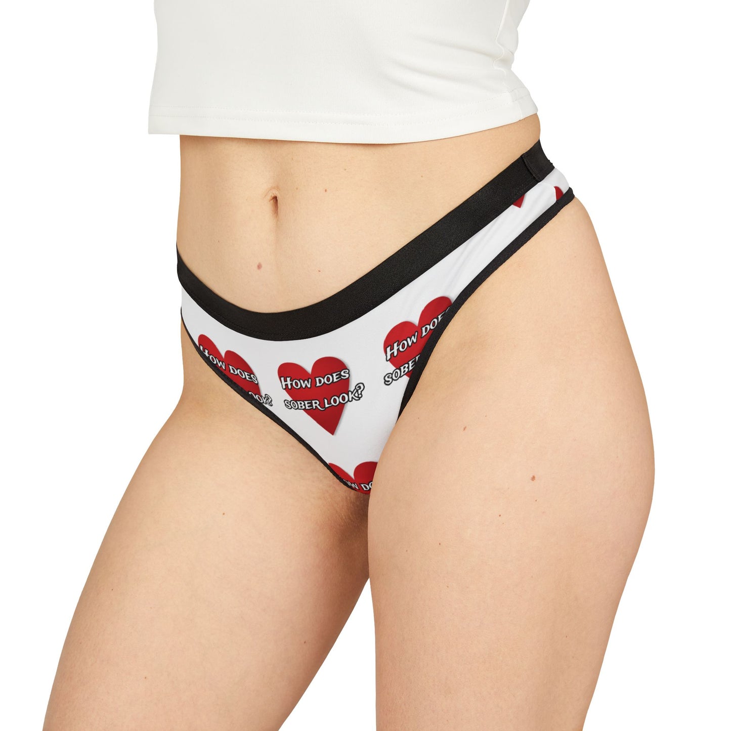 How does sober look? Women's Thongs (AOP)