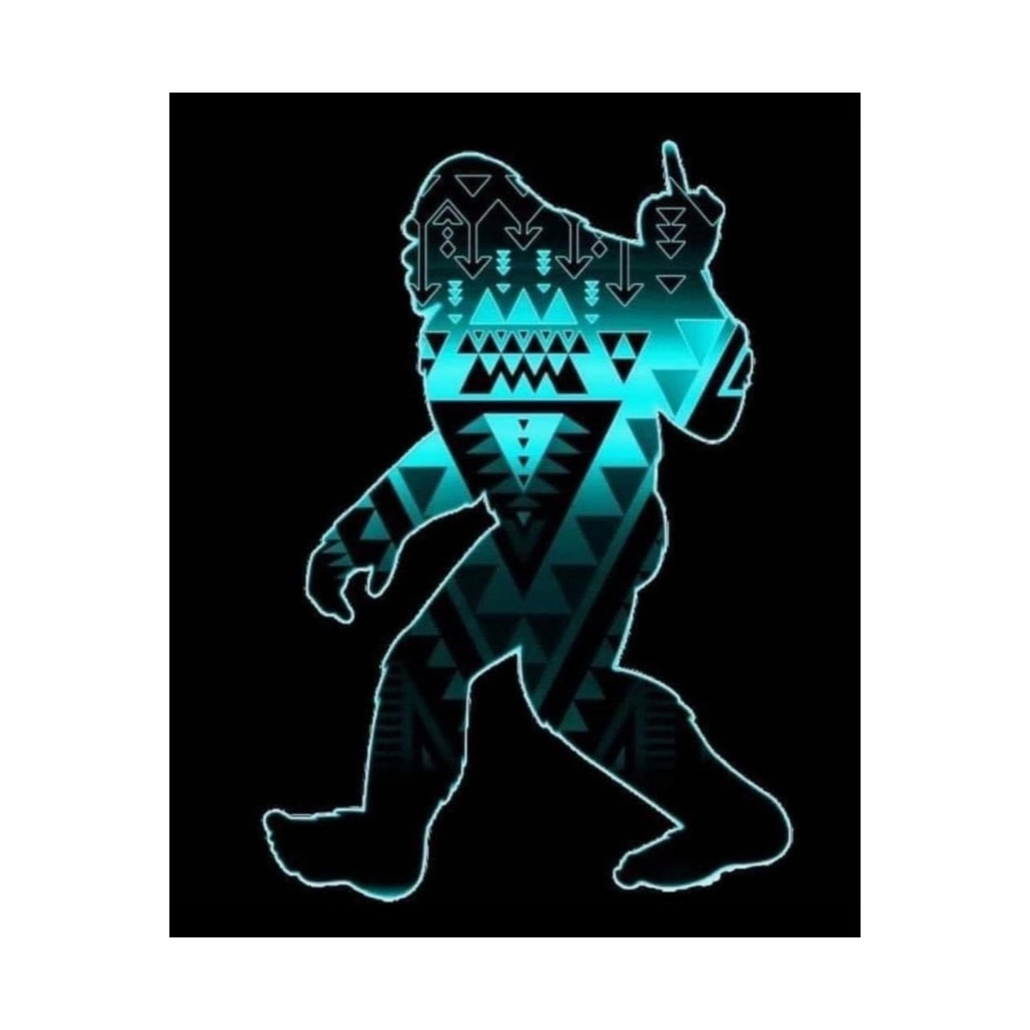 Sasquatch flipping the bird Matte Vertical Posters