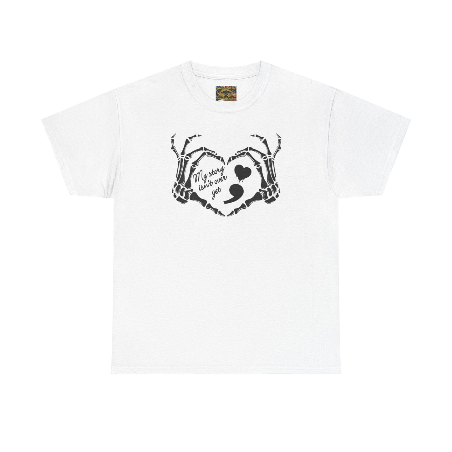 My story isn't over yet Unisex Heavy Cotton Tee | Suicide Awareness, Casual, Streetwear, Emo Fashion, Unique Graphic Tee,
