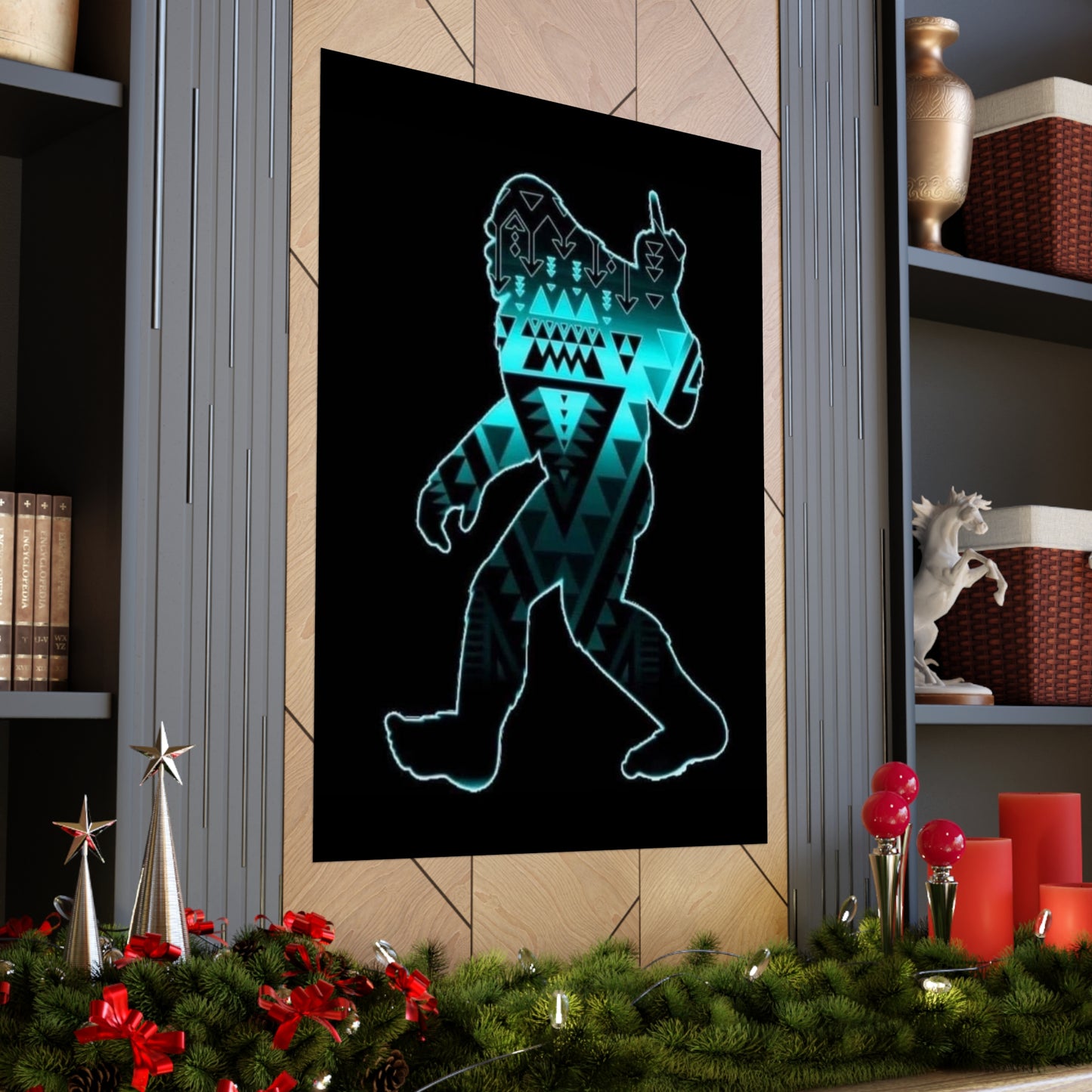 Sasquatch flipping the bird Matte Vertical Posters