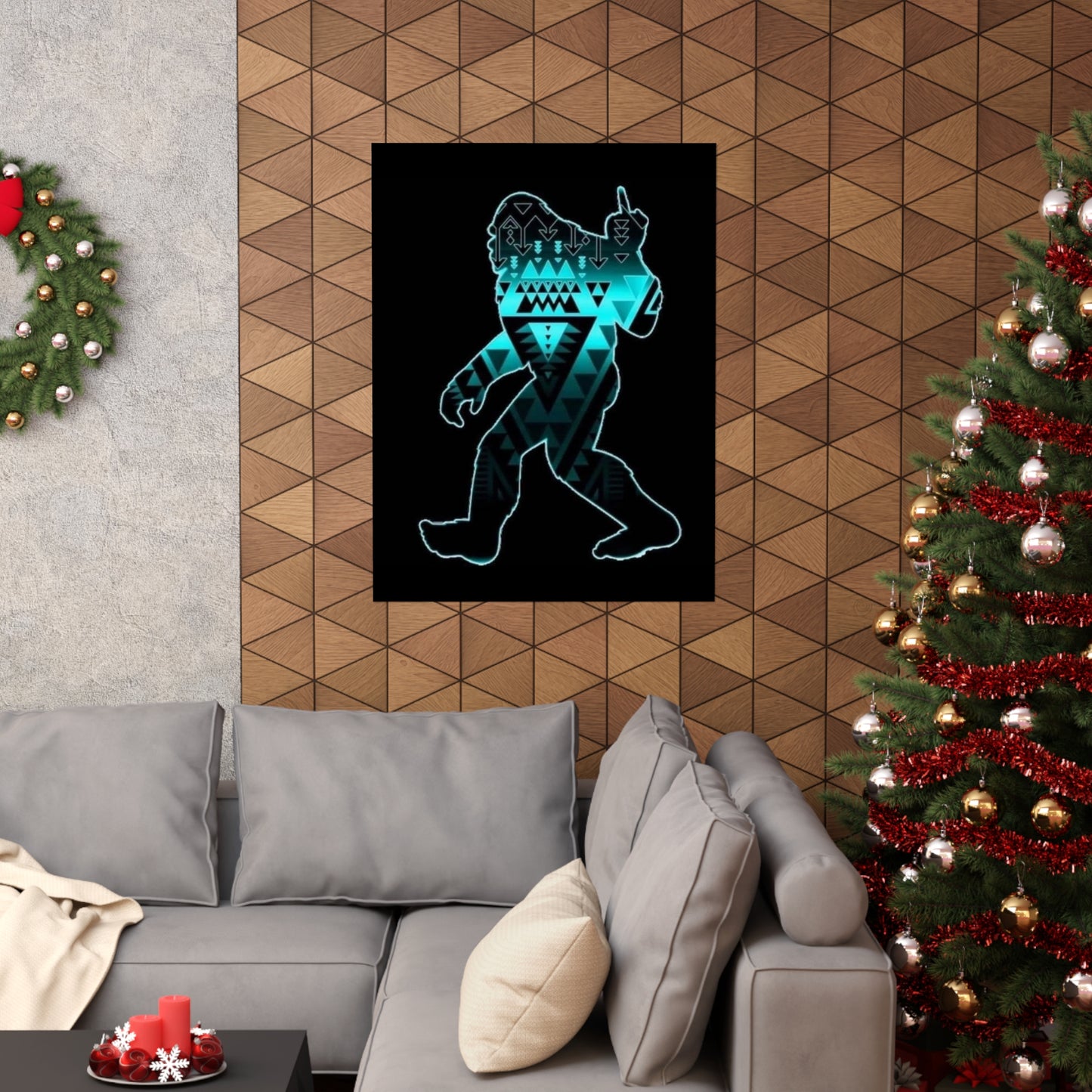 Sasquatch flipping the bird Matte Vertical Posters